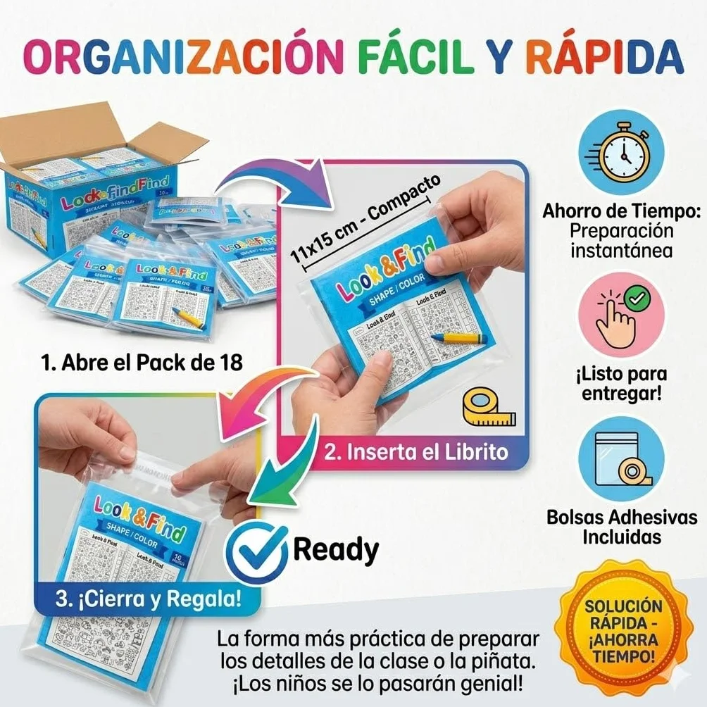 Libros Busca y Encuentra para Regalos Cumpleaños Niños 3-6 años Juegos Educativos Sin Pantalla