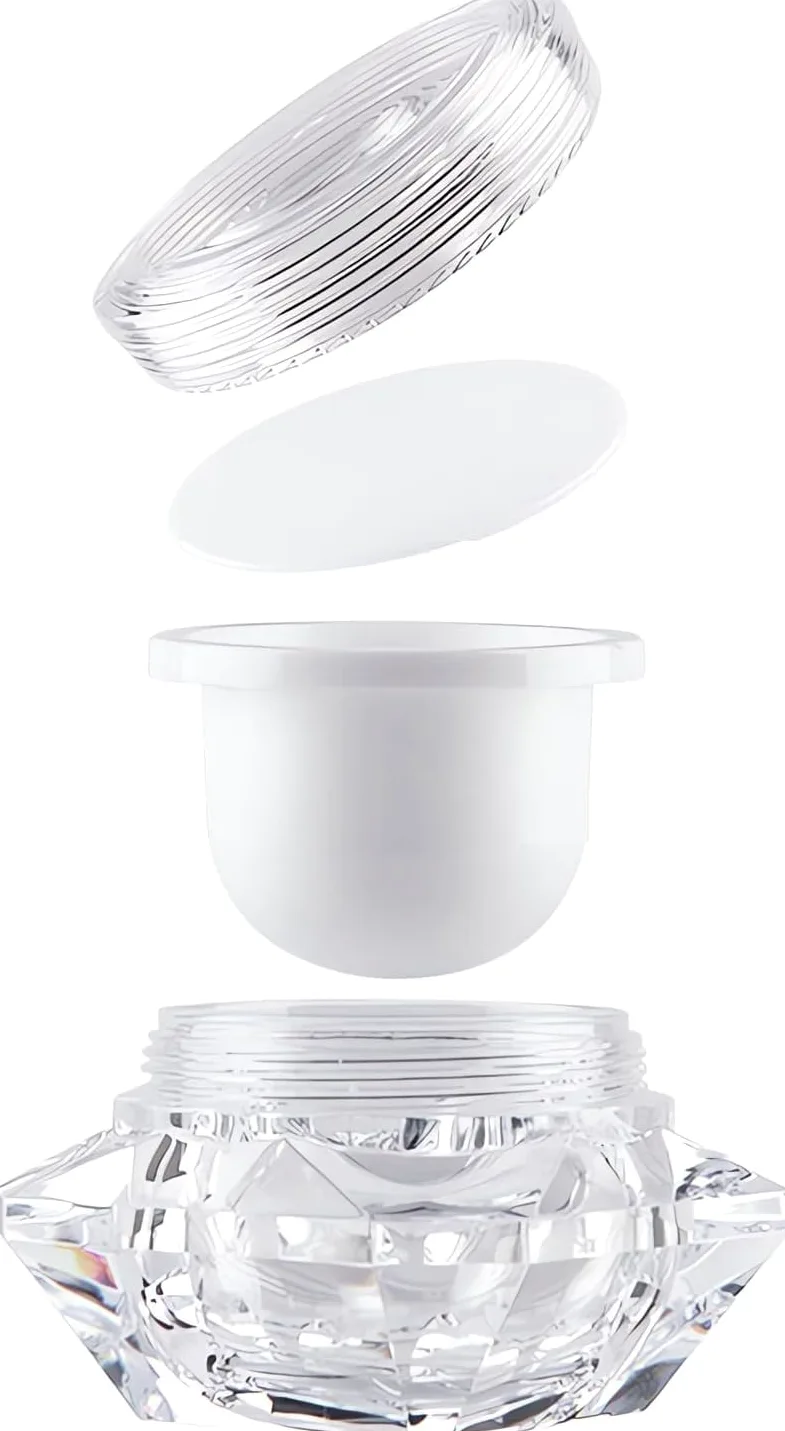 tarro de cosméticos, Paquete de 20 tarros plástico for cosméticos con forma diamante, botes muestra tapón rosca(20ml)