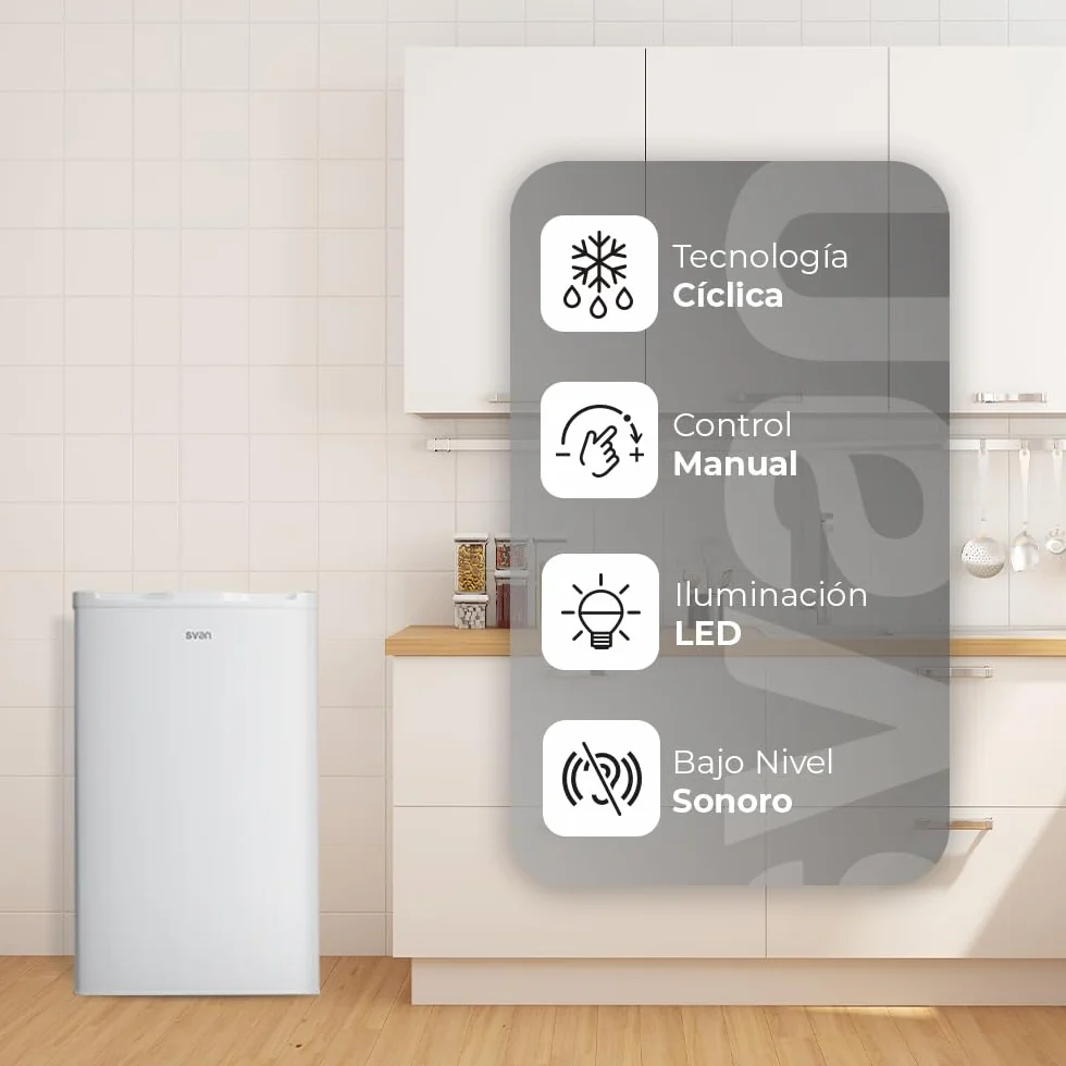 SVAN Frigorífico Refrigerador Blanco SR85501EC 102 L Puerta Reversible Clase E