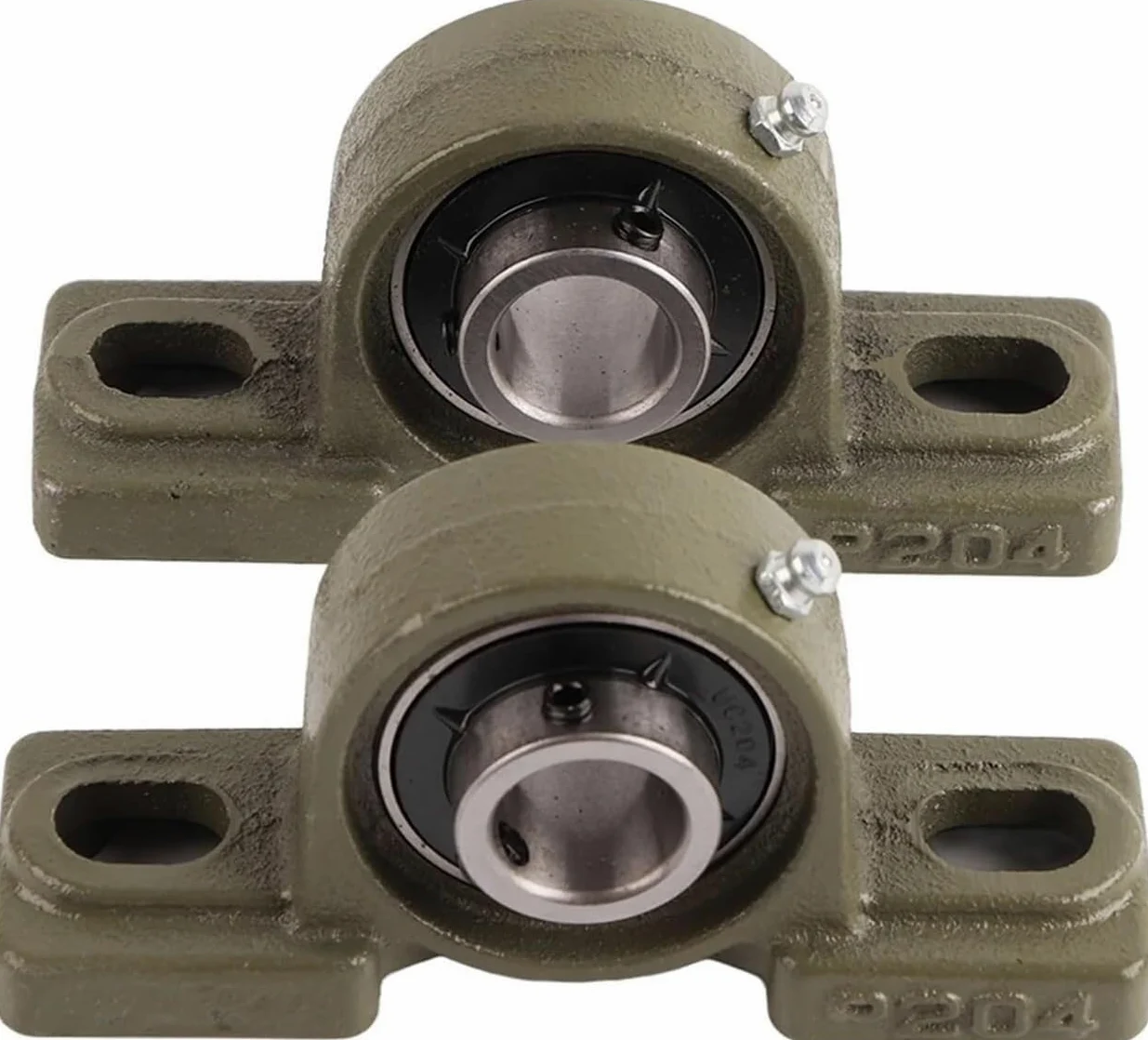 Rodamientos pequeños, 2 piezas, 12-80 mm de diámetro, rodamiento de bolas de dos pernos, carcasa de bloque de almohada, rodamiento de autoalineación, soporte de eje, rodillo esférico(UCP205 25 mm)