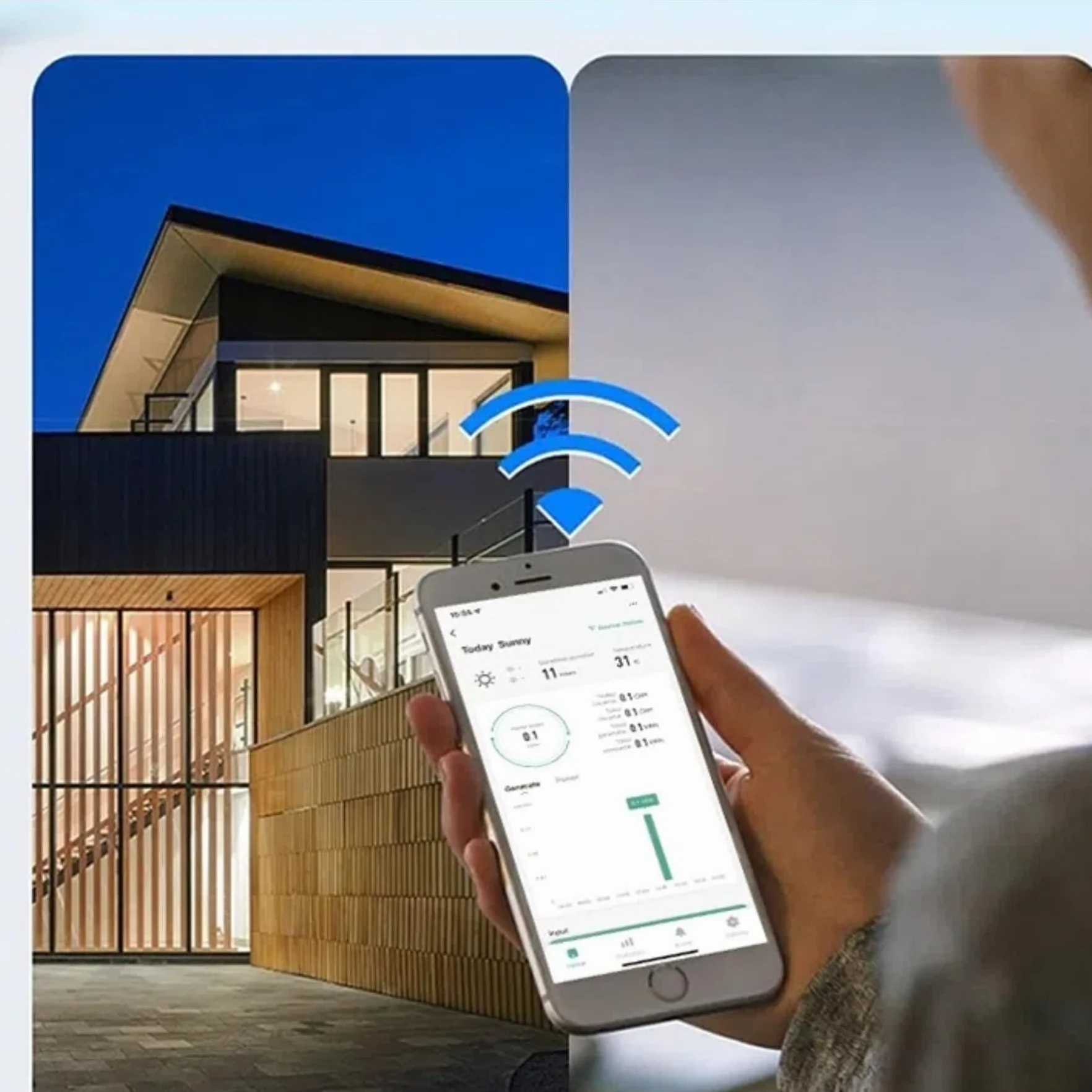 Micro inversor 800W con Pantalla de monitorización de Datos AC IP67 con WLAN App para 2 módulos solares para Balcony Power Station, Inversor Balcony Power Station 190-270V AC