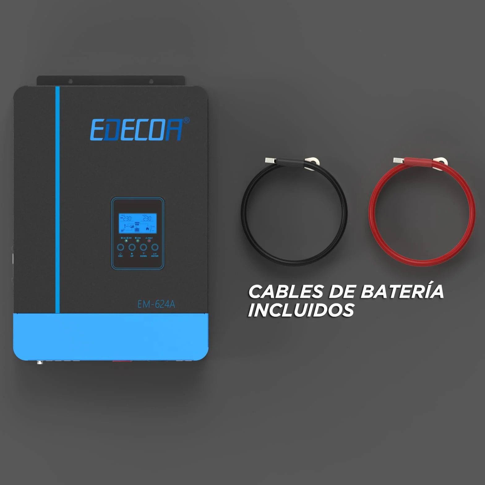 EDECOA 6200w Inversor Híbrido 48v a 230v 7000VA/6200W Cargador Solar MPPT 110A Onda Pura Off-Grid Cargador de Batería Prioridad de Red Regulador de Carga Solar (Compatible Módulo WiFi)