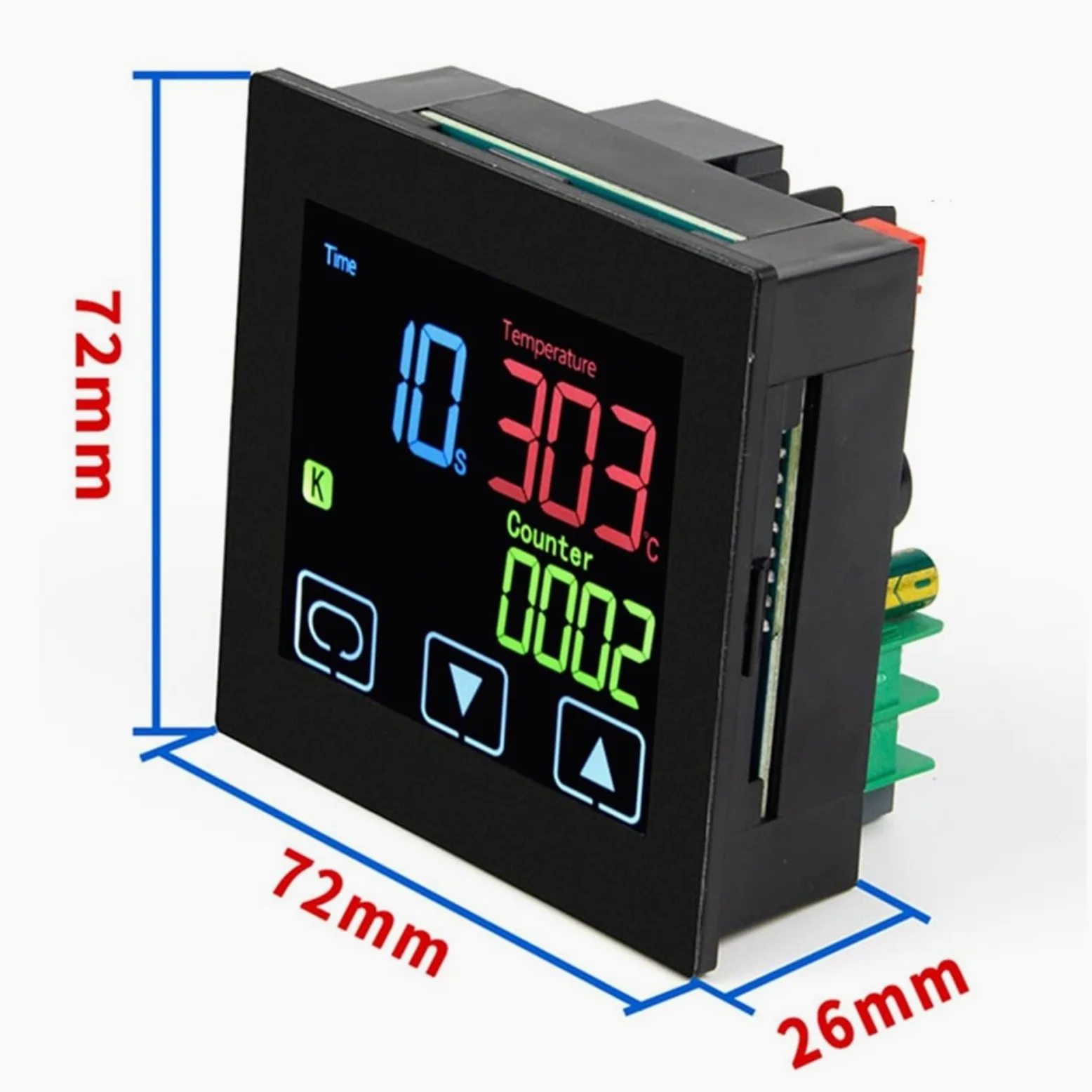 Termostato con función de Temporizador y Contador Pantalla táctil Hora Alarma Prensa de Calor PID Controlador de Temperatura(SSR Output)