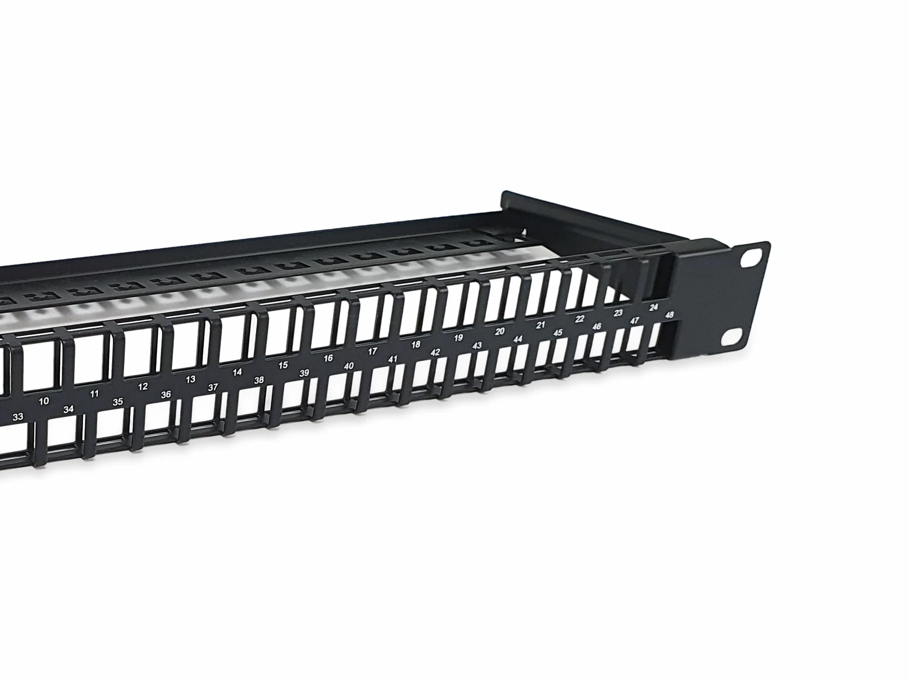 Panel de conexión Keystone Cat.6 sin blindaje de 48 Puertos, Negro
