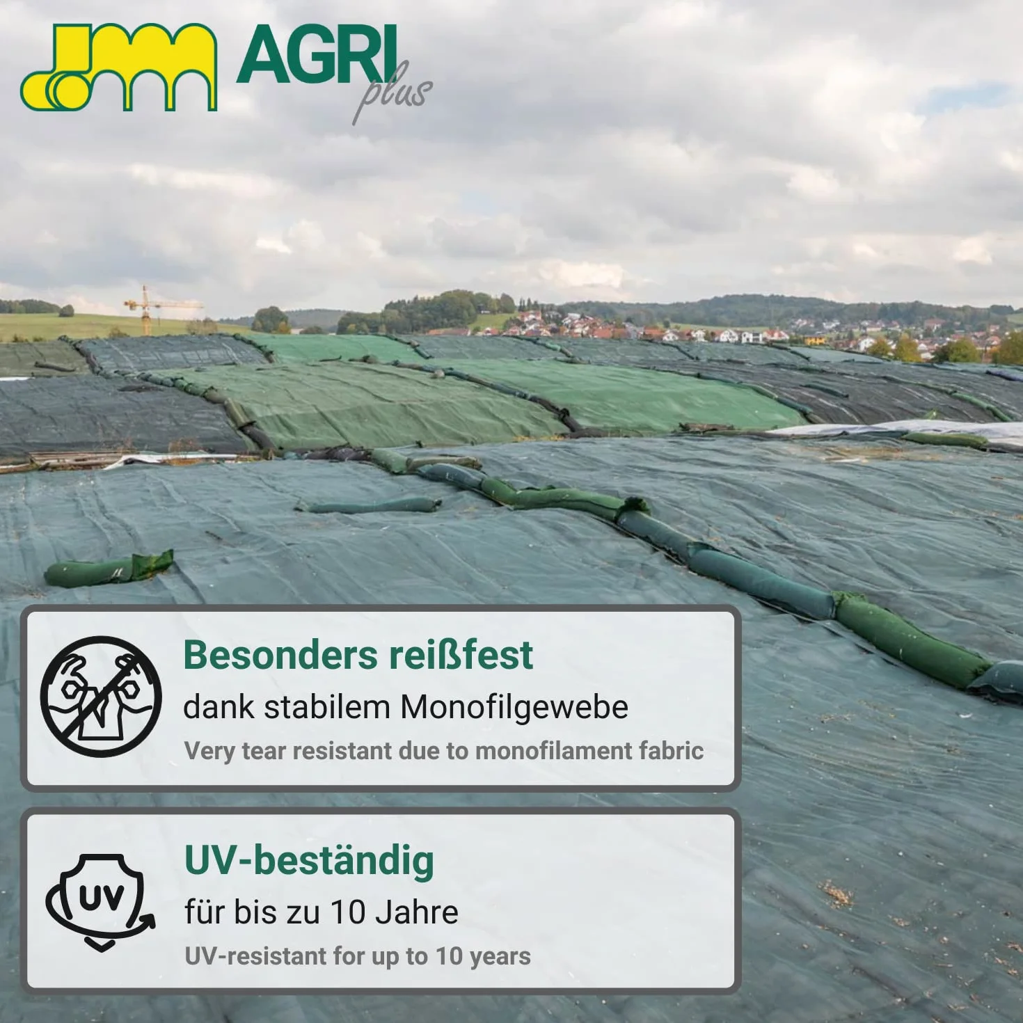 AGRI plus Rejilla de protección de silo – 220 g/m² – Rejilla de protección para pájaros – Verde (6 m x 8 m)