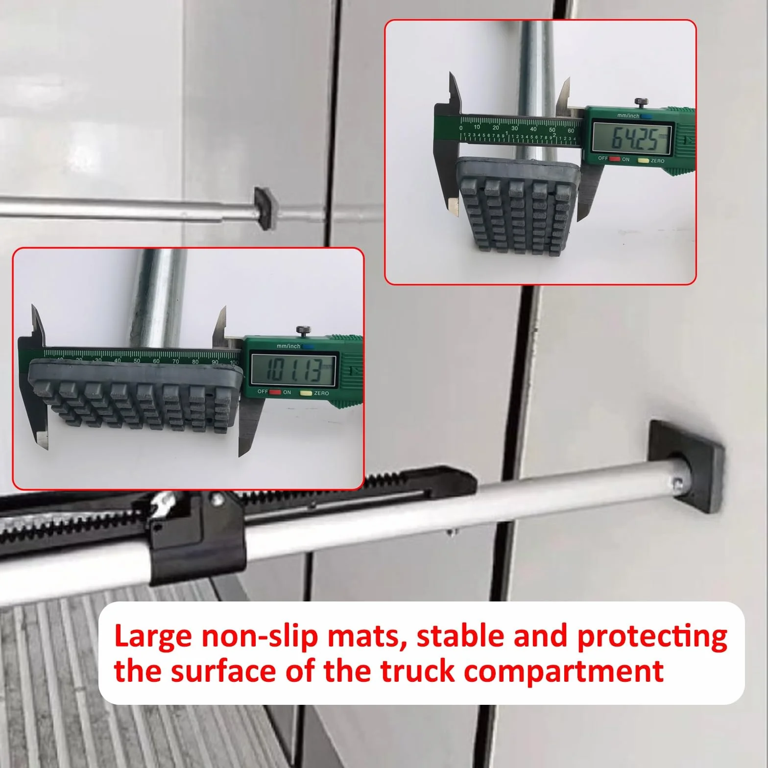 Barra de carga para caja de camión, poste divisor ajustable de acero resistente para un transporte seguro, separador antideslizante para SUV, ideal para contenedores refrigerados