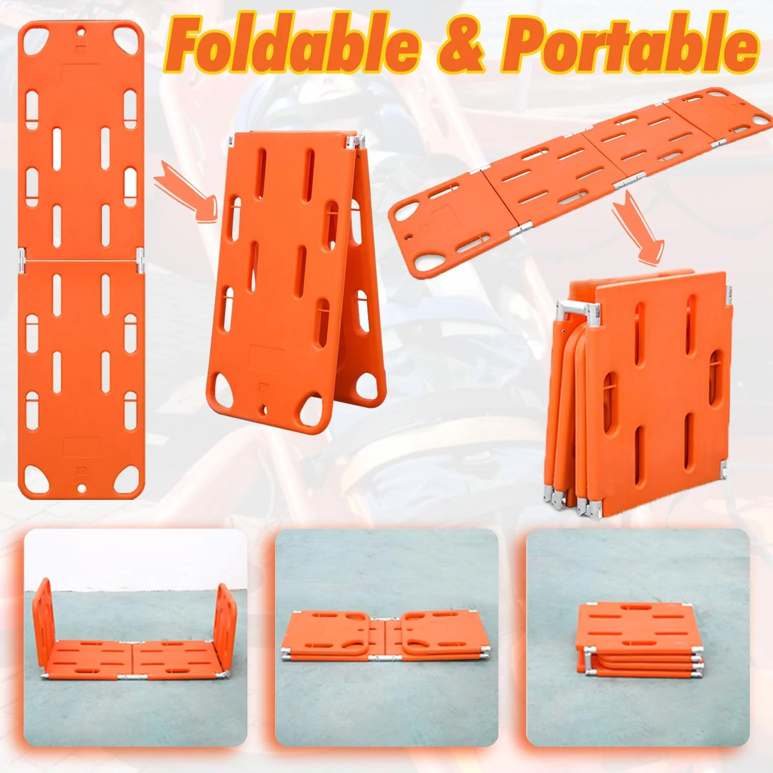1 juego de camilla espinal portátil - Tabla de respaldo plegable for transporte de emergencia de pacientes en agua - for piscinas y emergencias(Head Immobilizer)