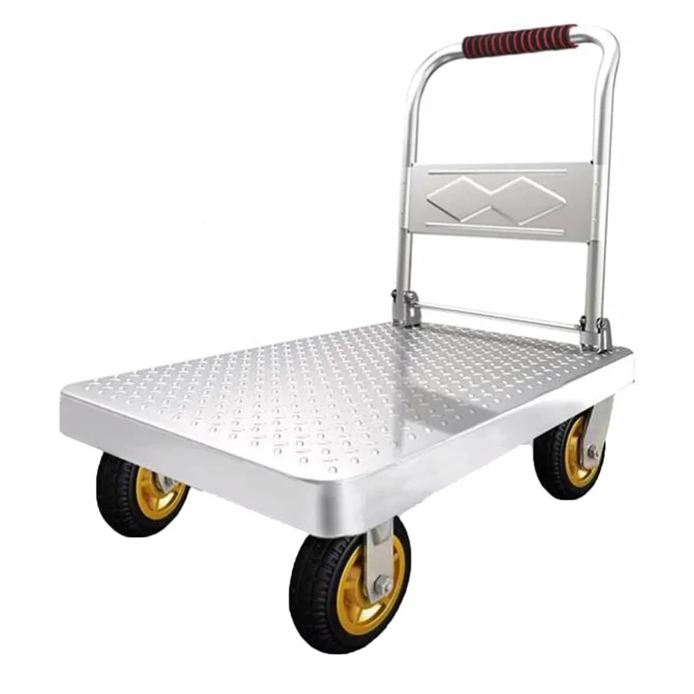 Carro Transporte,Carrito Plegable con Ruedas,Carro Plataforma,Carro De Jardin Carro Plegable De Empuje Fácil De Almacenar Máxima De Carga De 500kg (Size:73x48cm)