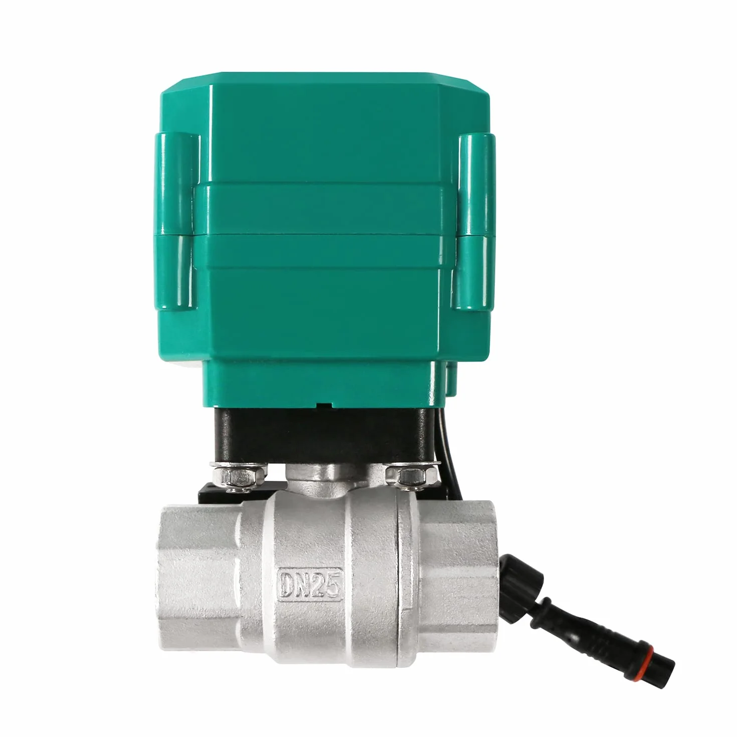 U.S. Solid Válvula de bola motorizada inteligente WiFi 1 pulgada – Control remoto móvil de acero inoxidable válvula de bola eléctrica con interruptor manual, conexión USB de 5 V CC, rosca G