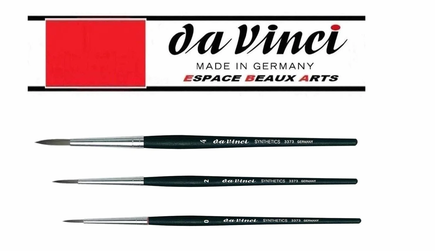 Da Vinci Serie 373 (3373) Juego de 3 pinceles redondos sintéticos 0, 2, 4