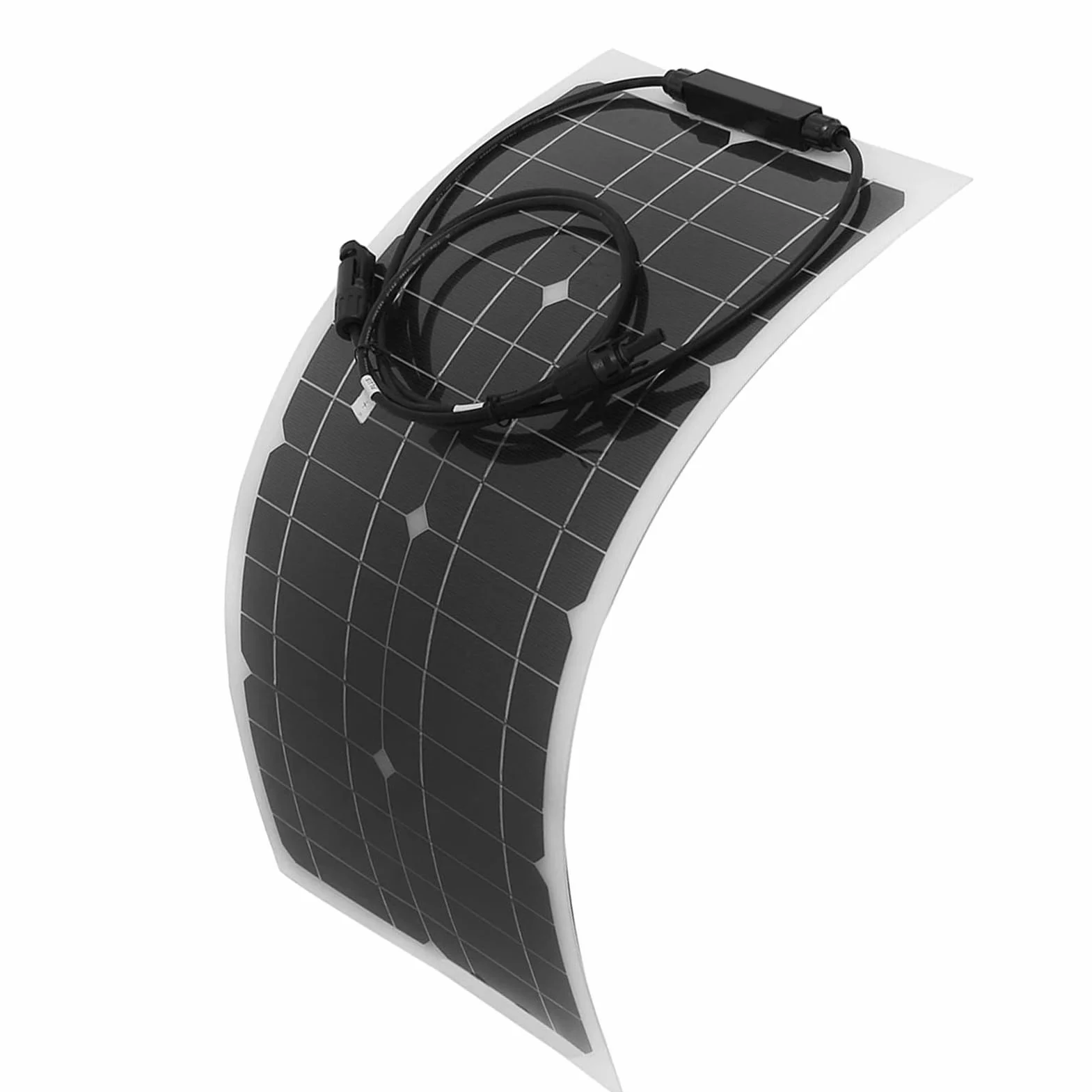 Kit de Panel Solar Flexible para Vehículos Recreativos y - de Generación de Energía Solar para Exteriores | Panel Solar Monocristalino Liviano de 100 W