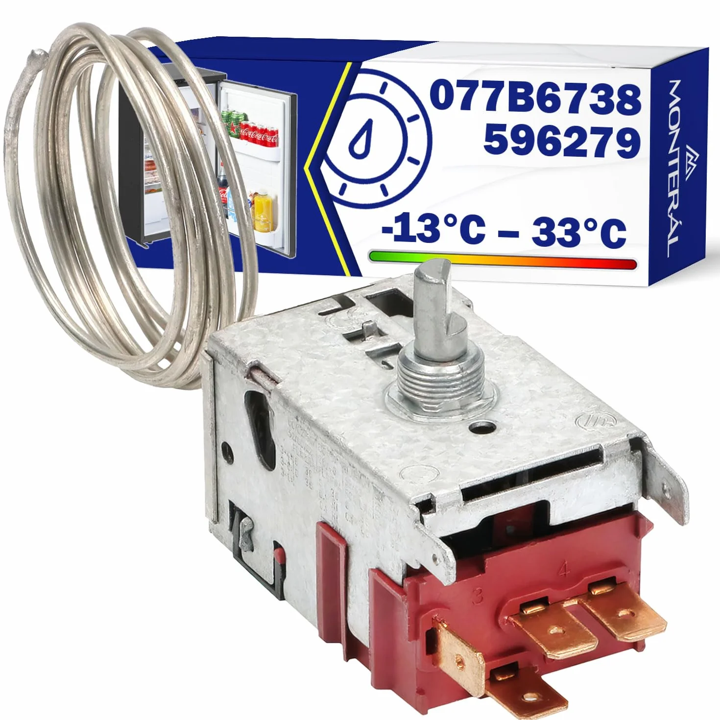 Termostato Gorenje 077B6738 125/250V 6A 800 mm 4 Contactos 6,3 mm AMP
