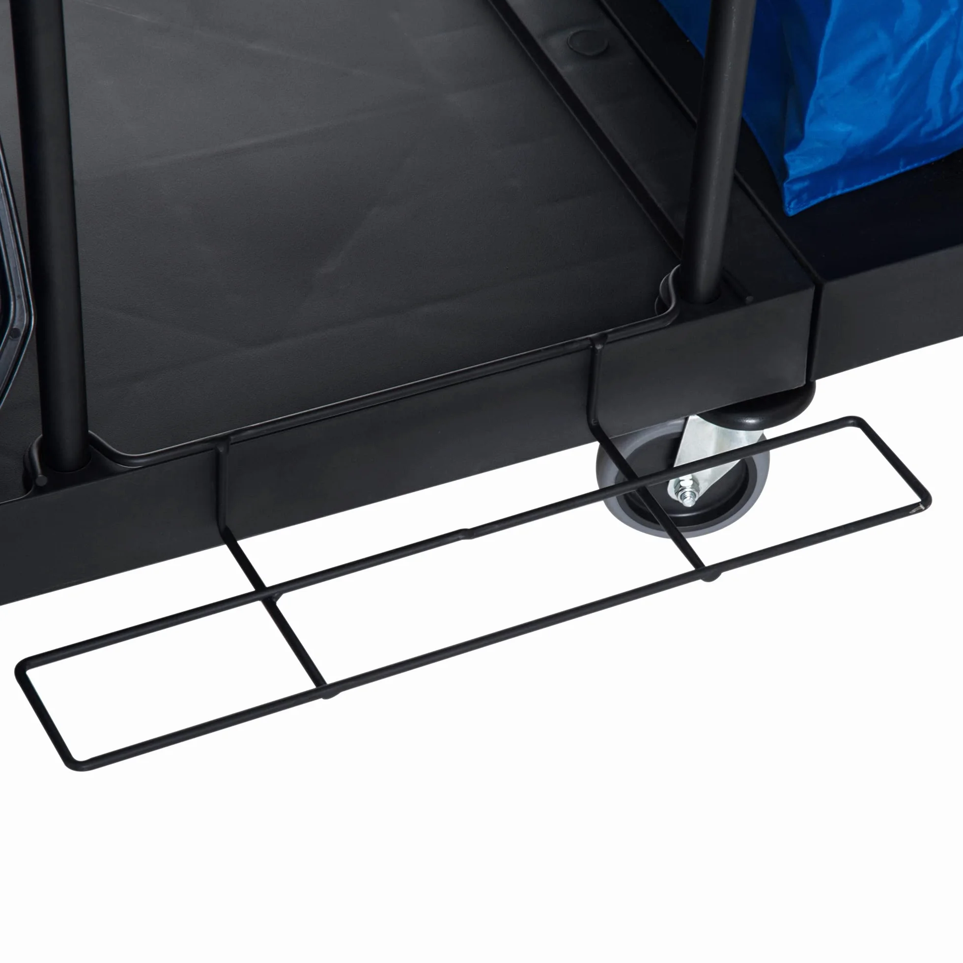HOMCOM Carro de Limpieza con Bolsa de Basura Carro de Servicio con Cubos de Fregar de 18L Escurridor de Prensa y Estantes para Hotel 111x63,3x103 cm Multicolor