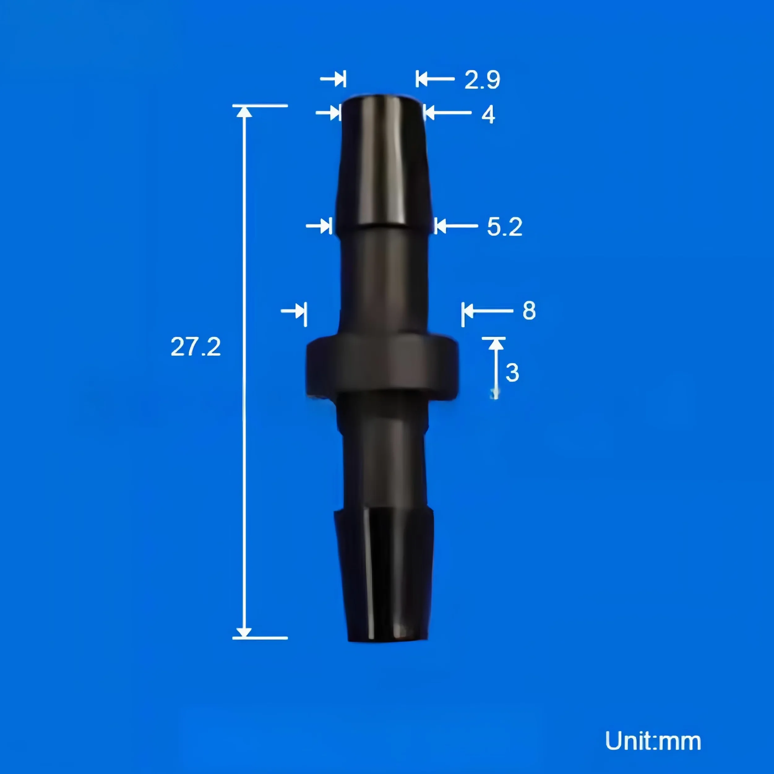Conectores de conexión de púas for manguera de plástico reutilizable de PP transparente, paquete de 50 for maquinaria de laboratorio y alimentos(4mm 5/32inch Black)