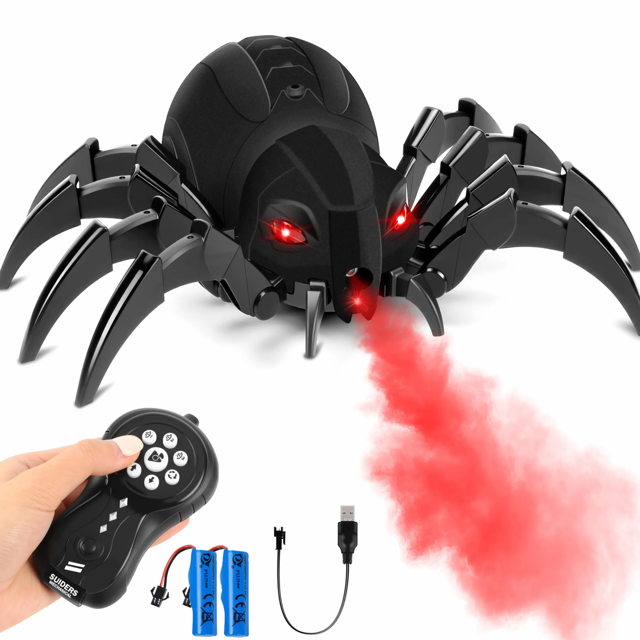 MOMOSTAR 2.4GHz Araña Teledirigida Juguetes Niños Niñas 6-12 Años Función Rociado Ojos Luminosos