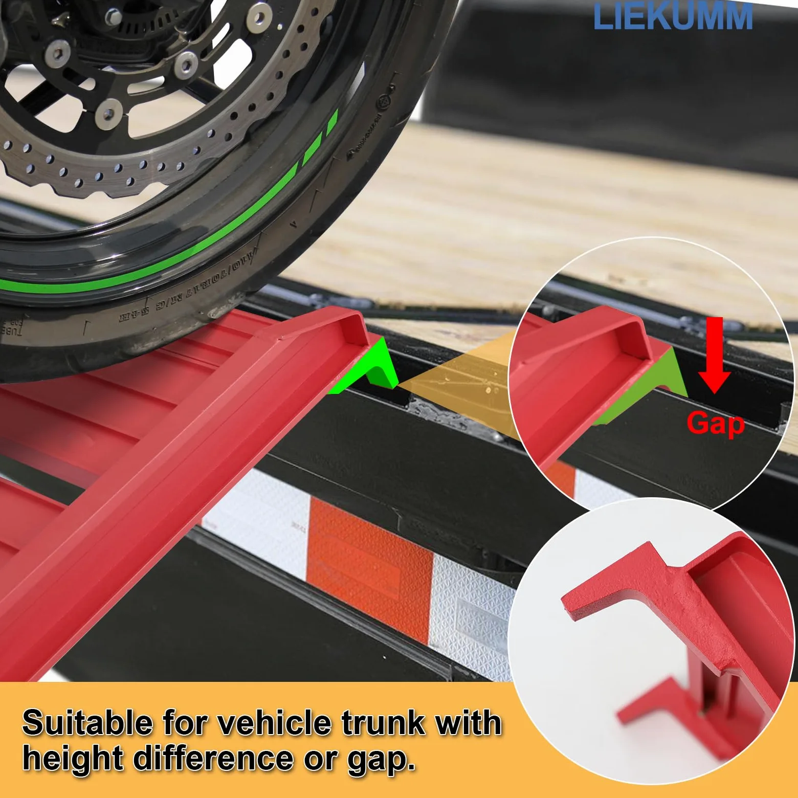 LIEKUMM Rampa de Carga de Aluminio de 180 cm, Rampa de Motocicleta para ATV, Motocicleta, Camión, Scooter, Cortacésped cuádruple y Bicicleta Ford, Plegable, 1 Pieza, Capacidad de 250 kg (Rojo)