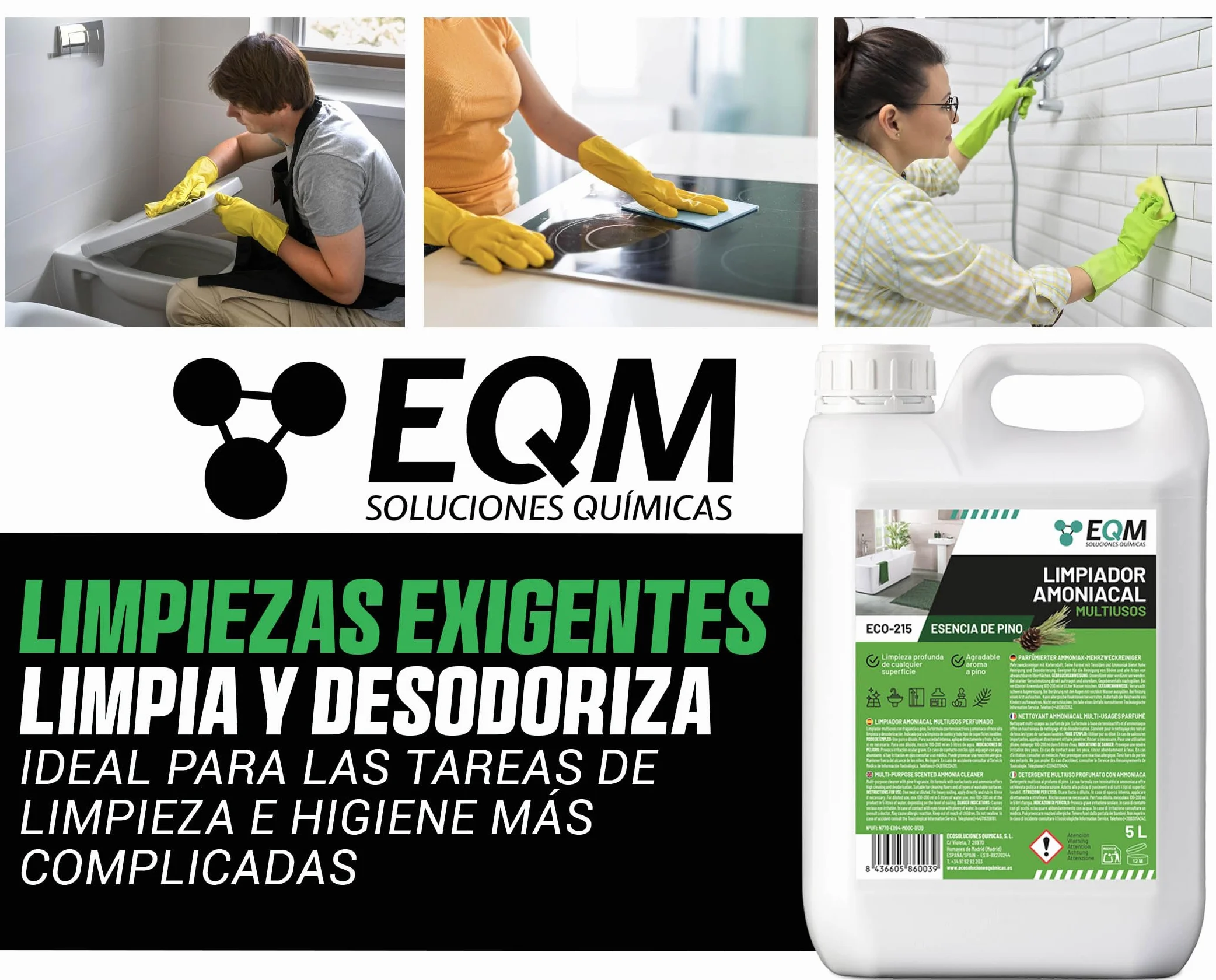 Limpiador Amoniacal Multiusos Perfumado 5L EQM ECO-215