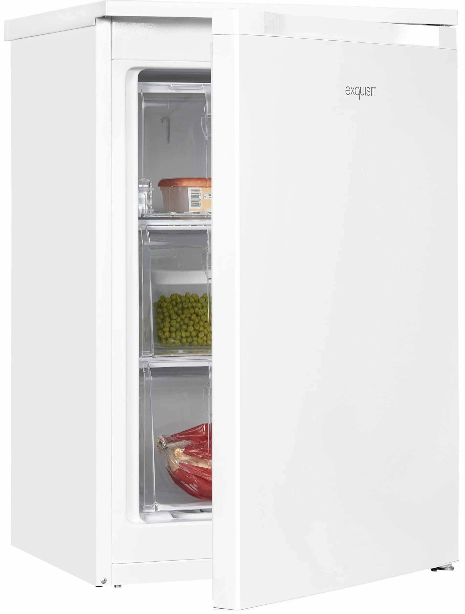 Exquisit Congelador Table Top 85L Blanco Clase C 4 Estrellas Puerta Reversible 2 Cajones