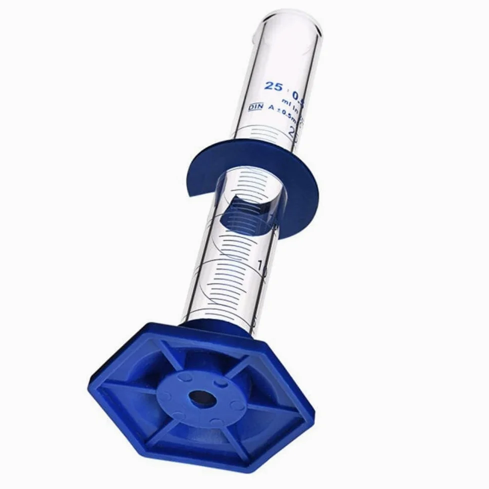 Probeta de Laboratorio para Ciencias, Juego de Cilindros graduados de Vidrio de borosilicato con Cepillo, 5-250 ml(10 pcs 25ML)