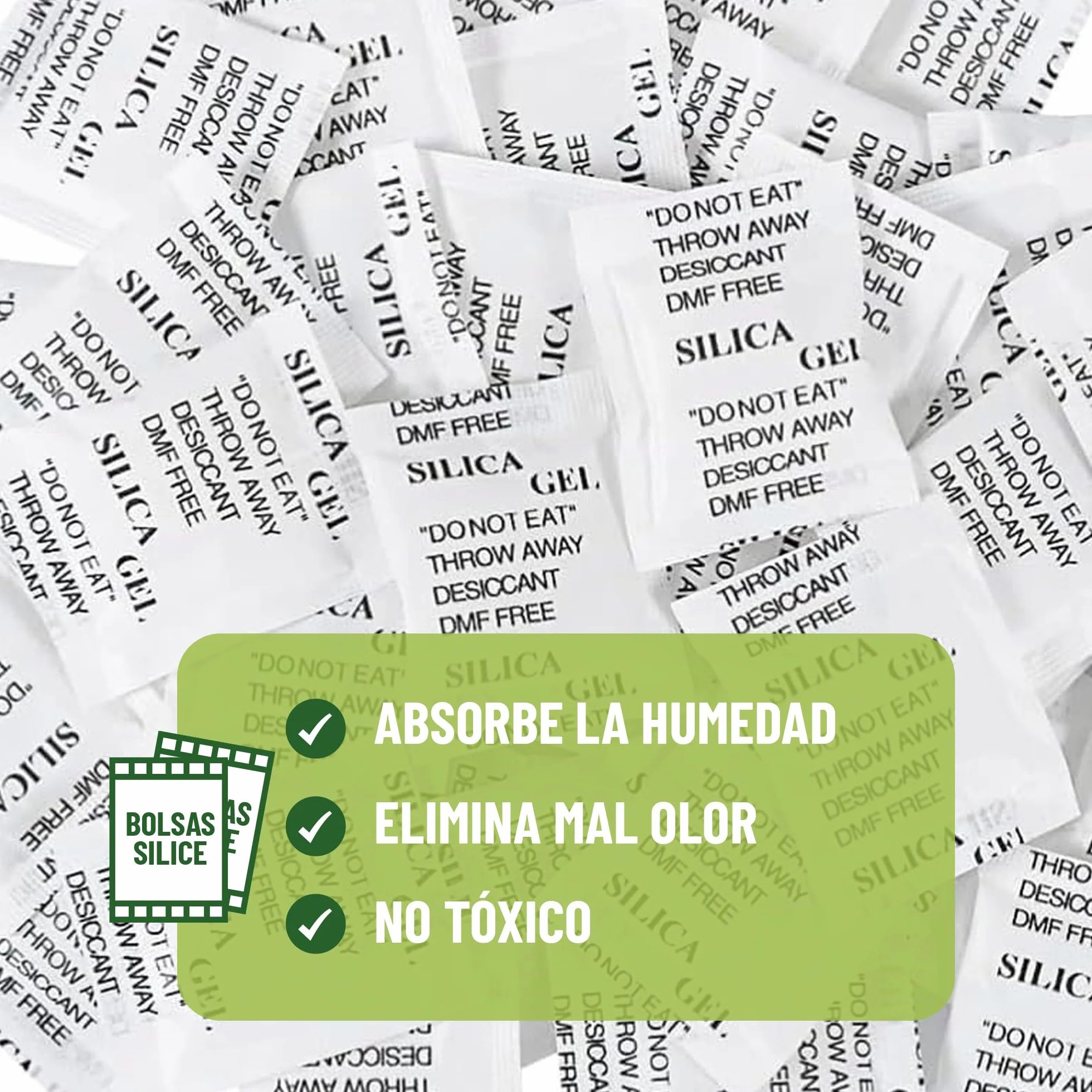 CONTROL GARDEN 100 Bolsas Antihumedad Gel de Silice 1gr | Bolsitas Eliminan Humedad Malos Olores | Sobres Desecantes No Tóxico