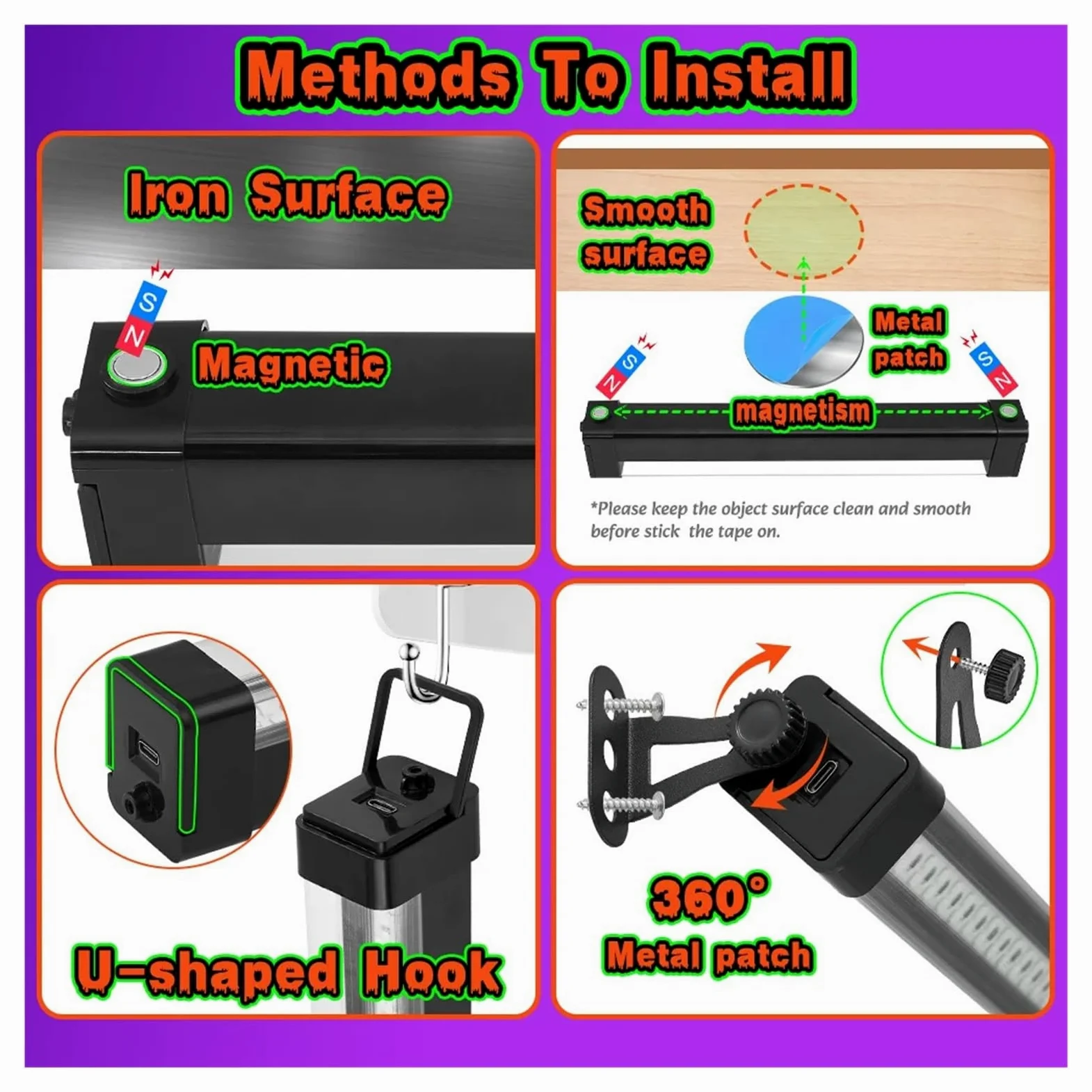 Tubo de luz negra LED 60 luces - Con interruptor, rotación 360 ​​grados, lámpara UV for fiestas fluorescentes, arte corporal, Halloween y Navidad, Multiuso confiable(60LEDs-3P)