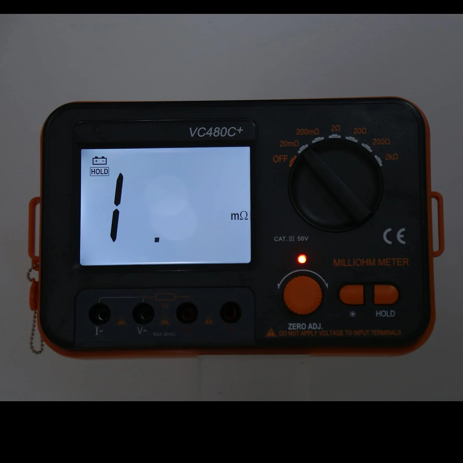 Megóhmetro Digital VC480C 0.01mΩ-2kΩ Probador de Resistencia CC Milliohmímetro de 6 Engranajes Medición de 4 Cables Megohm Meter