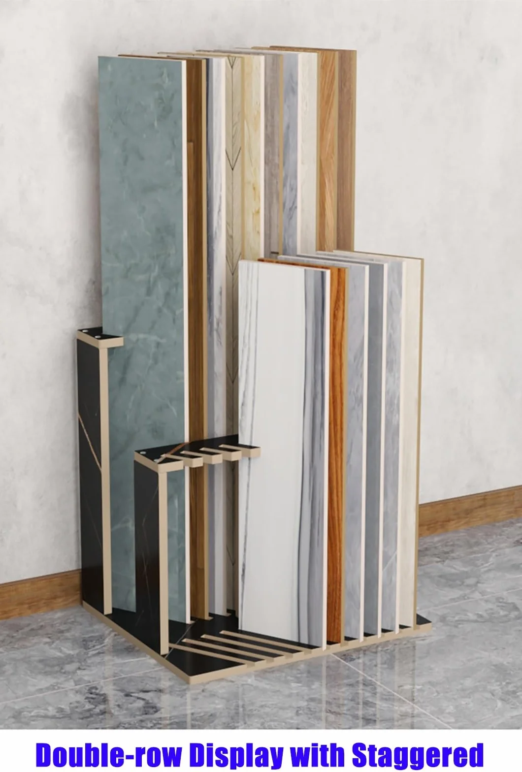 Expositor de azulejos Estante de almacenamiento de muestras de azulejos Tablero de madera de alta densidad, no es fácil de deformar, se pueden seleccionar dos especificaciones, salas de exposiciones d