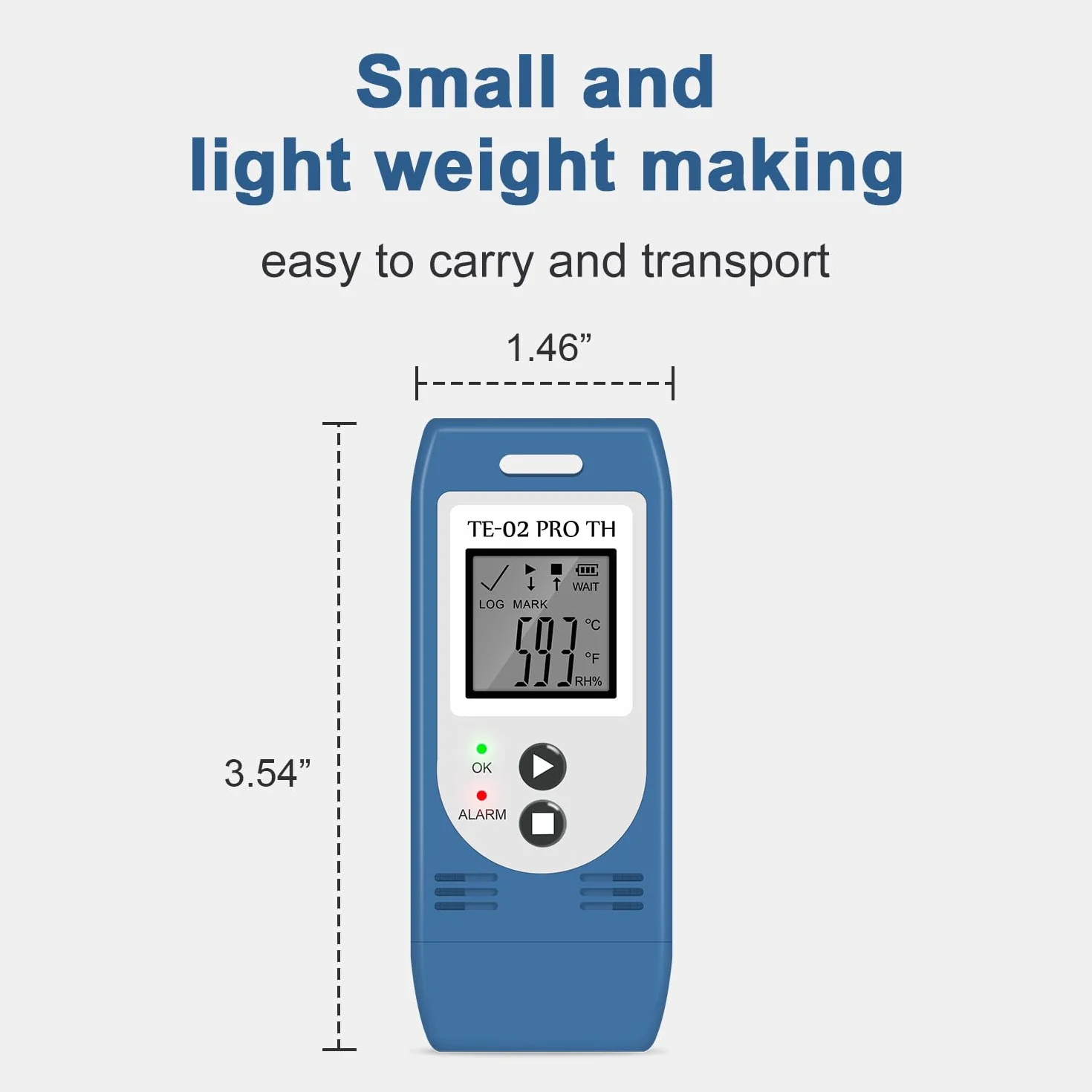 ThermElc TE-02 Pro TH Registrador de datos de temperatura y humedad, informes PDF/CSV generados automáticamente, registrador de datos para almacenamiento médico, alarma visual de temperatura(5 PCS)