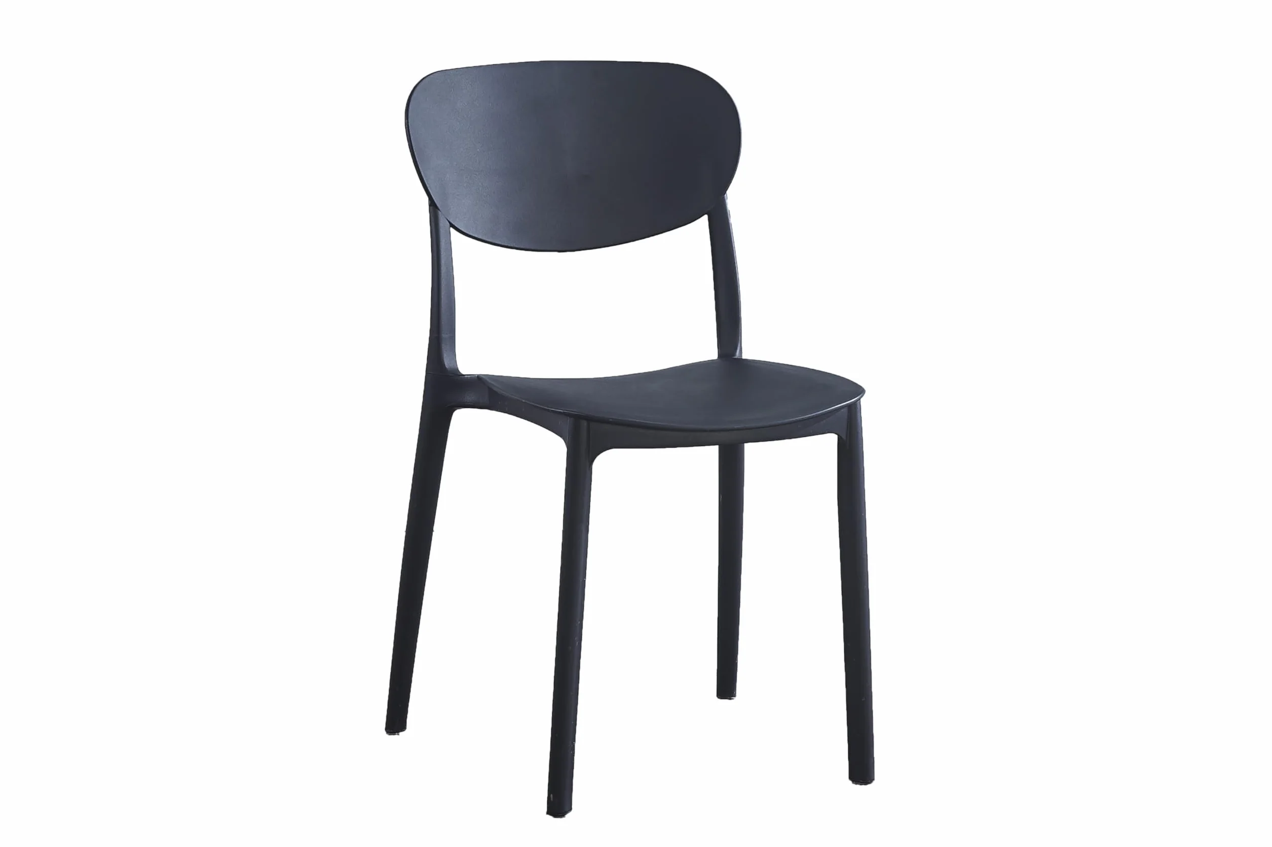 Genérico M1C - Pack 5 Sillas de Comedor Videl, Sillas para Cocina o Exterior, Jardín, Color Negro, Asiento y Respaldo en Polipropileno, Patas metálicas