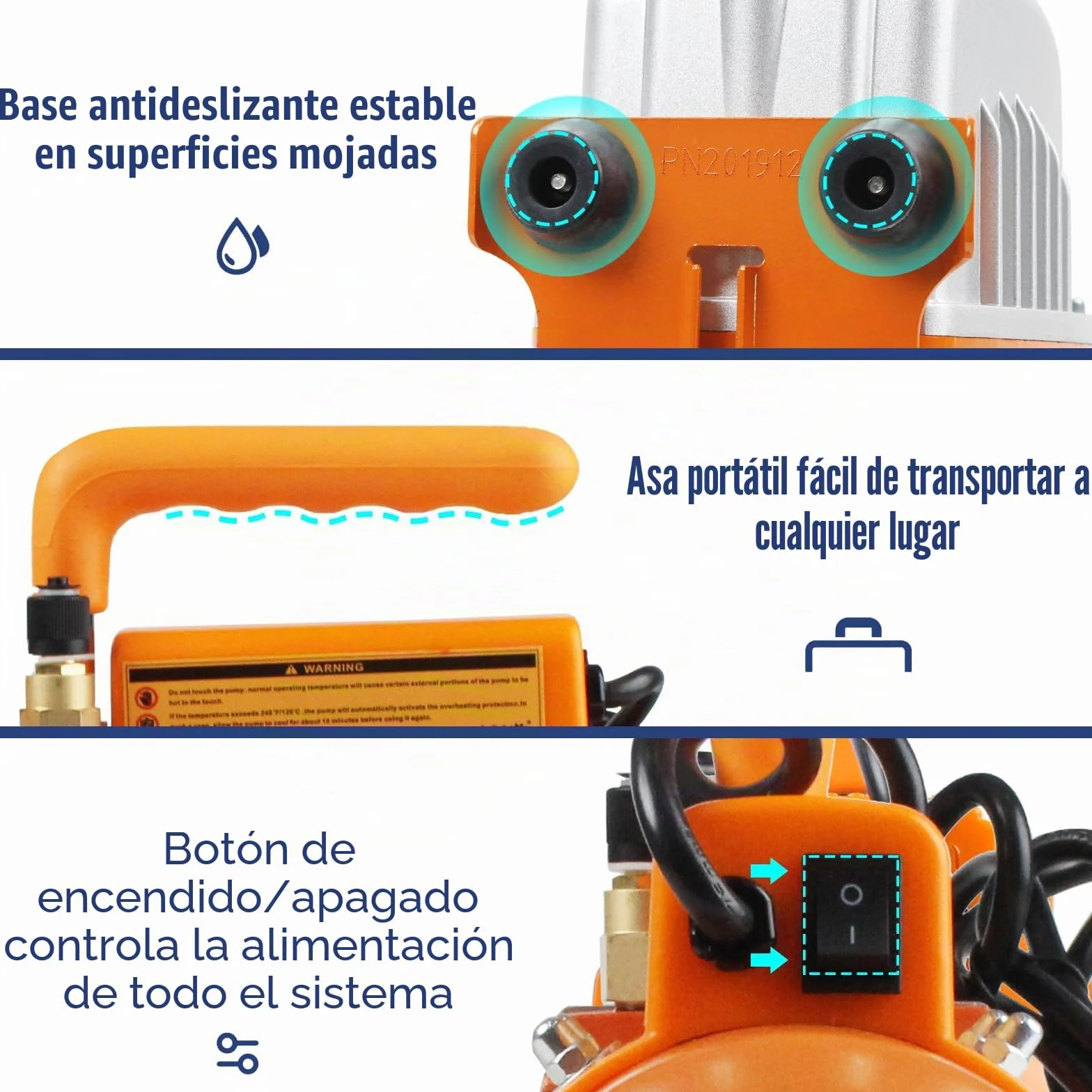 BACOENG Bomba de Vacío de Etapa Única 85 litros/min 0.8Pa 185W