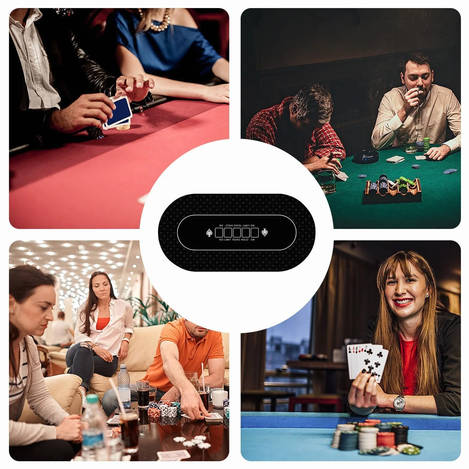 Mantel De Poker 120x60cm Tapete para Juegos Holdem Mesa