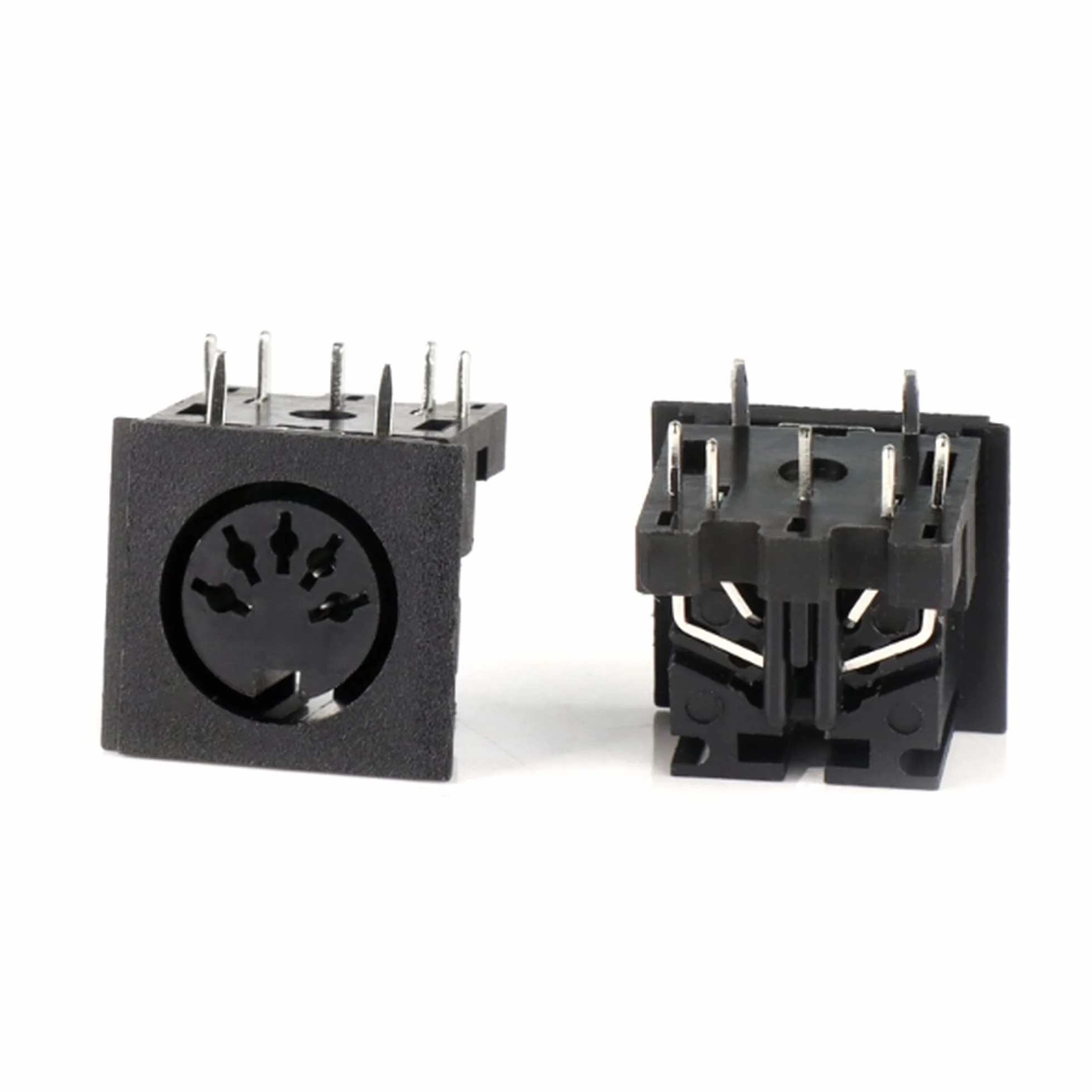 Conector Mini DIN Audio Y Vídeo Hembra 5 Pines PCB Montaje en Placa Negro