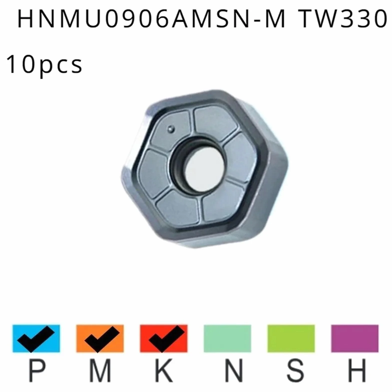 10 Piezas HNMU 0906 HNMU0906 Ansn Insertos De Metal Duro Para Fresado De Placas De Carburo, Herramienta De Corte De Alta Resistencia, Avance Rápido HNMU 0906 Para CNC Herramienta de Torno(HNMU0906AMSN