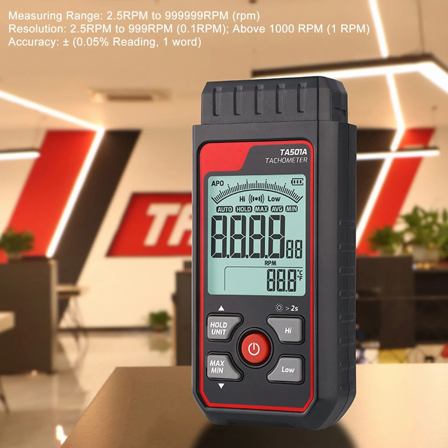 Cyfrowy Tachometr Bezkontaktowy 2.5~999999 RPM Fotooptyczny Miernik Prędkości dla Silnika Wentylatora