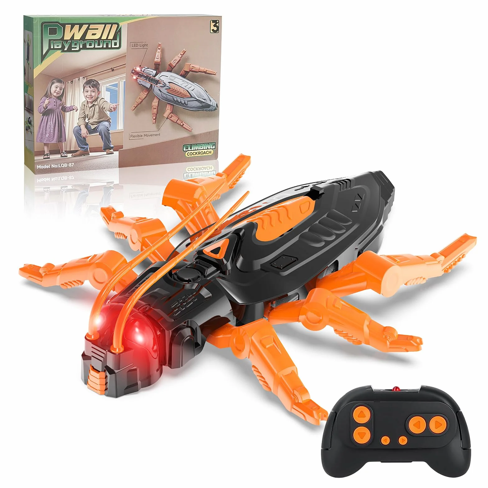 Gerbala Cucaracha Teledirigido Robot Juguetes, Arrastrándose por Paredes y Techos, Ojos LED Brillantes, Regalo para Niños 3+ Años