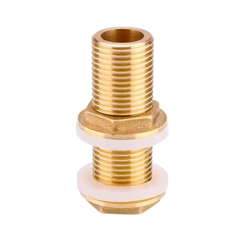 Conector de tubería de latón roscado completo macho BSP de 1/4", 3/8", 1/2" y 3/4", BSP1I2 L 50 mm