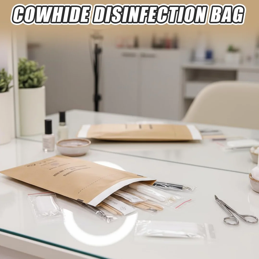 Bolsas de Esterilización Autoadhesivas 100 Unidades 75 x 150 mm para Cosméticos y Herramientas de Uñas