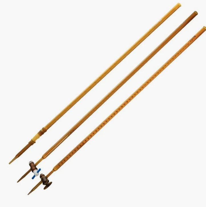 Bureta de Vidrio Borosilicato Clase A 10ml 25ml 50ml – Titulación de Laboratorio Graduada con Llave PTFE, Transparente/Ámbar(Brown PTFE 10ml)