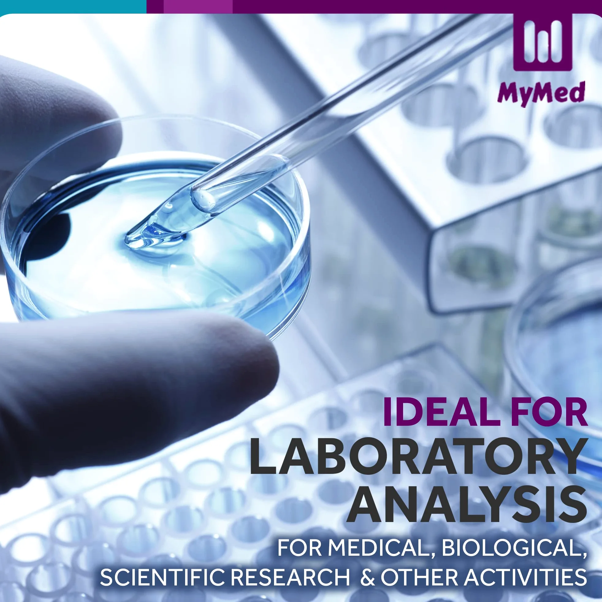 MyMed 100 placas de Petri estériles irrompibles con tapa (90 x 15 mm), pipetas de plástico de 2 ml para análisis de laboratorio, proyectos escolares, muestras de sangre, bacterias, plantas y cultivo