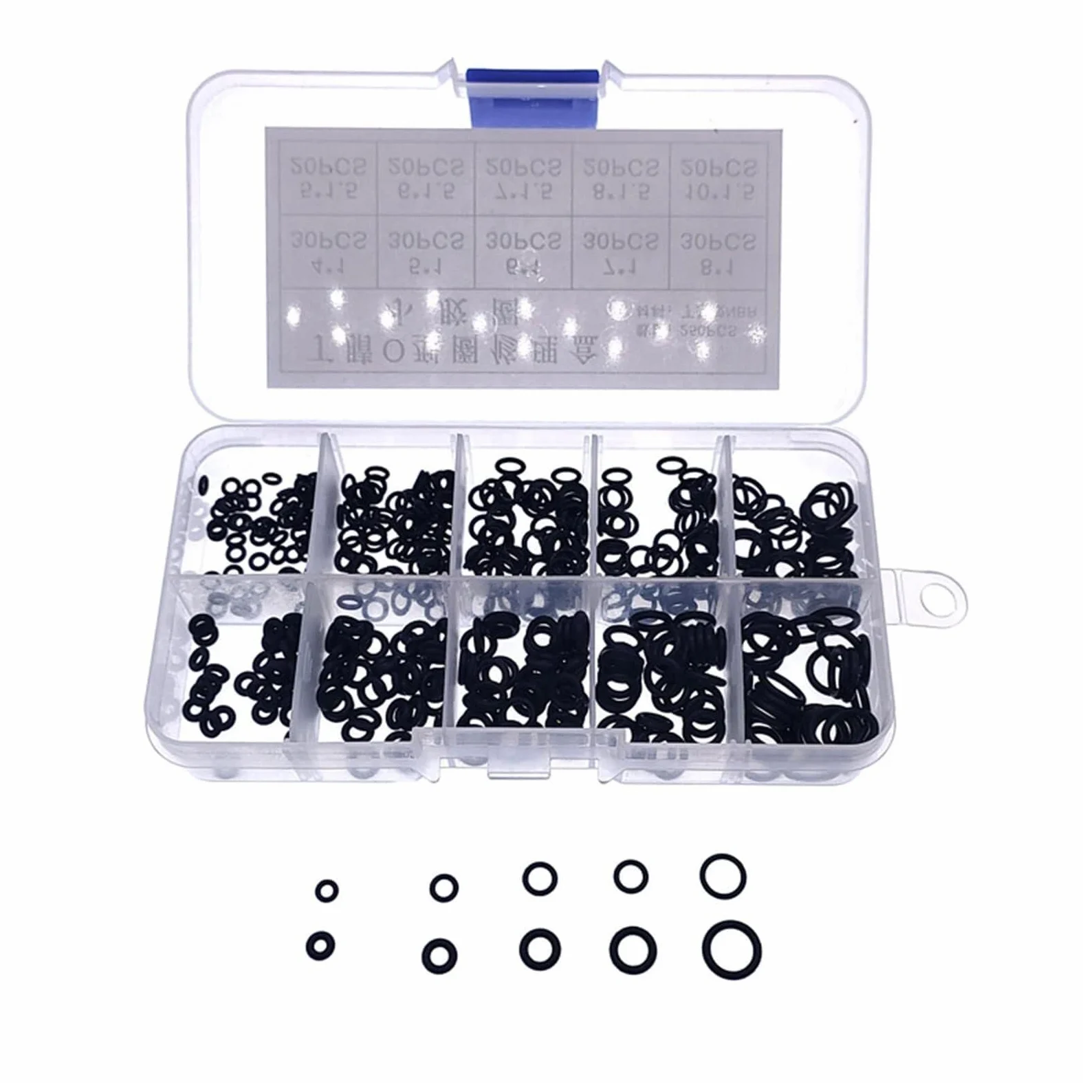 Piezas de hardware 250 unids/caja NBR Kit de anillo de sellado Espesor 1/1,5 mm Caucho de nitrilo NBR Junta tórica Anillo de sellado O Anillos Juego de goma,Material Confiable