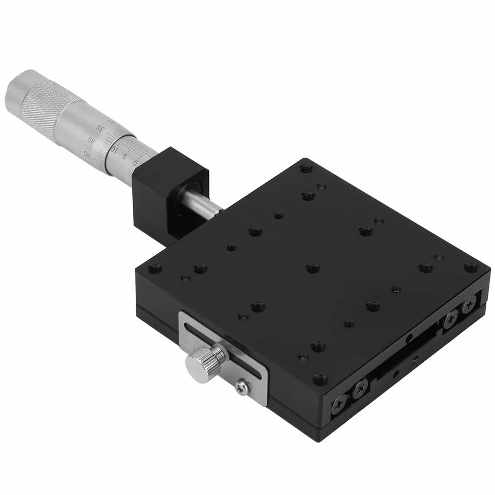 Keenso SEMX80-AC Micrómetro manual de precisión lineal etapa de traducción, Tabla de deslizamiento X Axis, 80x80mm