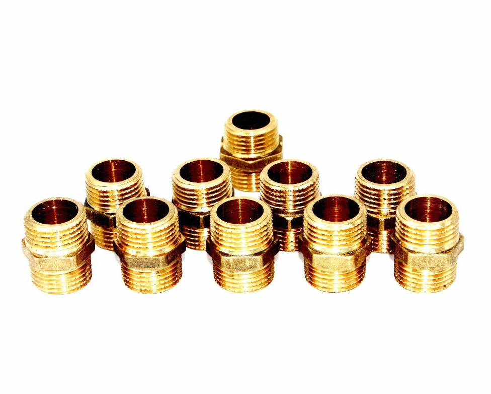 Machon de Latón, 2 Roscas Macho, Racor Conector (10, 1.1/4)