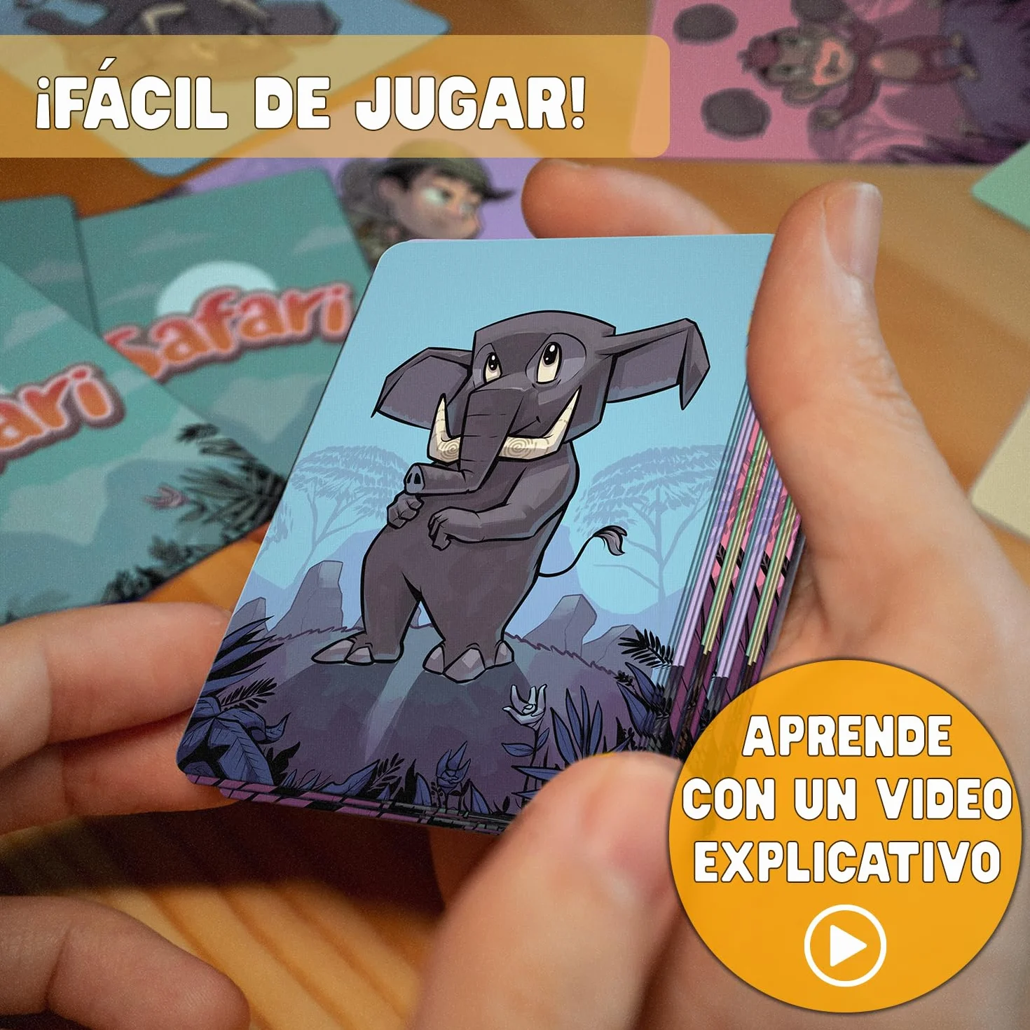 Glop Safari Juego de Cartas Familiares 2-6 Jugadores 6-99 Años
