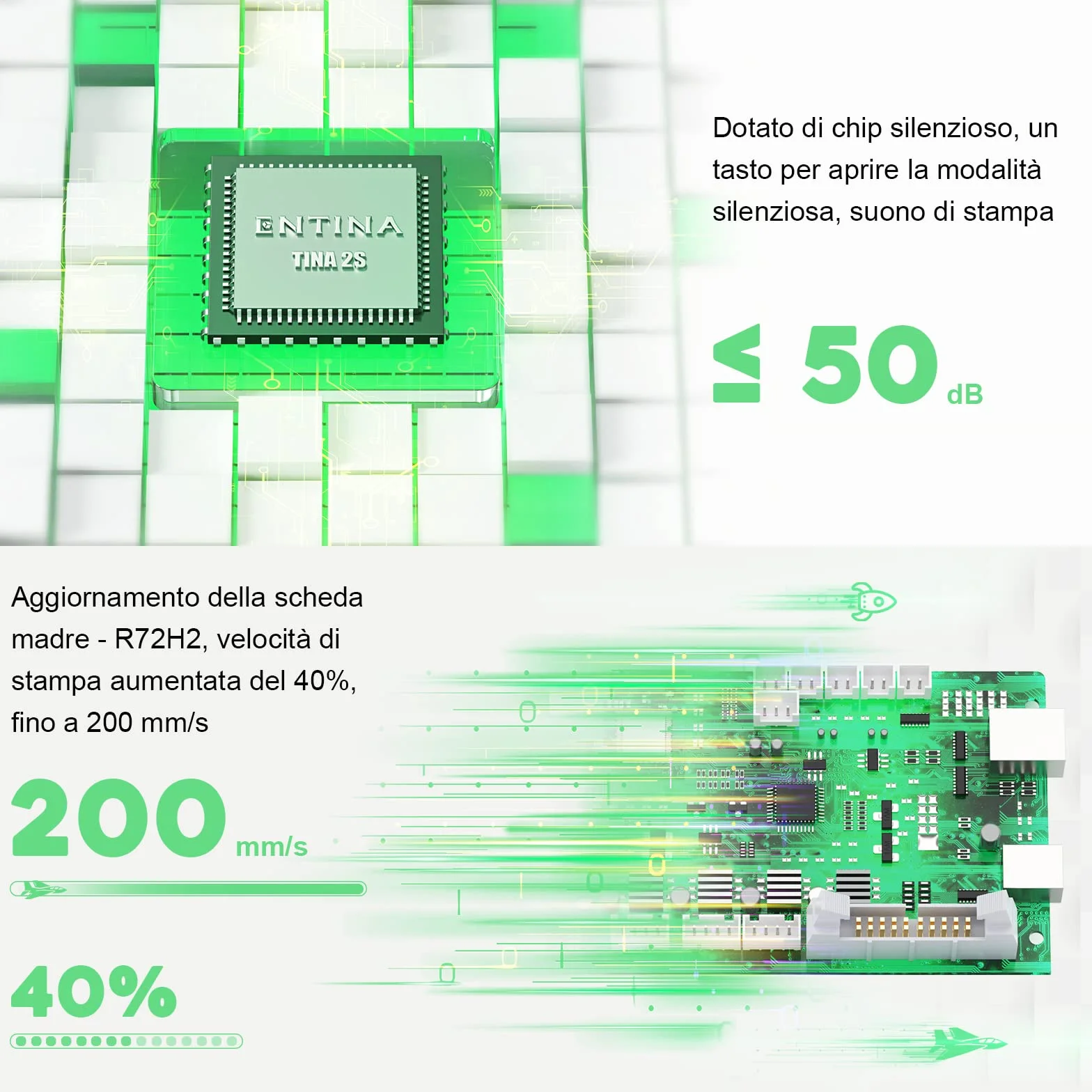 ENTINA Impresora 3D Tina2S con Impresión WiFi, Mini Impresora 3D Completamente Ensamblada para Principiantes, Placa Base Ultra Silenciosa Mejorada, Tamaño de Impresión 100 x 105 x 100mm