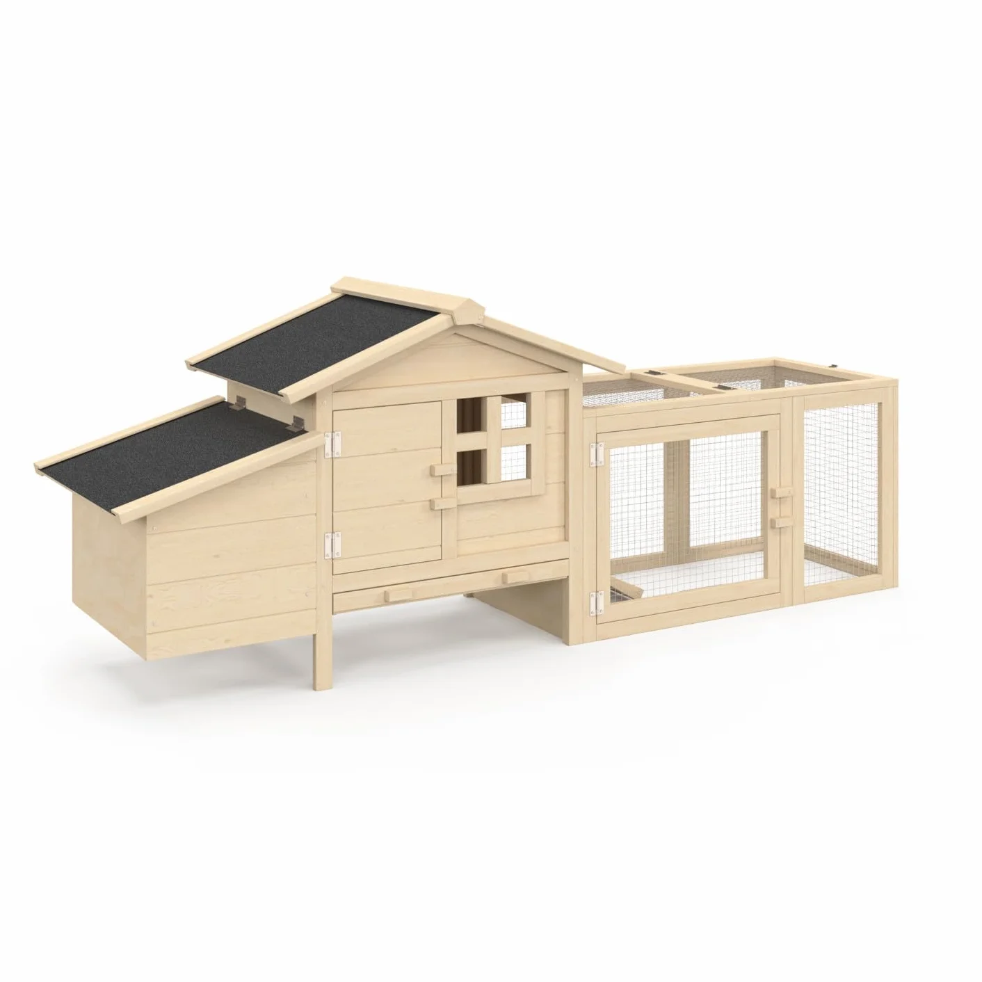 IDMarket - Gallinero sobre pilotes con recinto y ponderador de madera