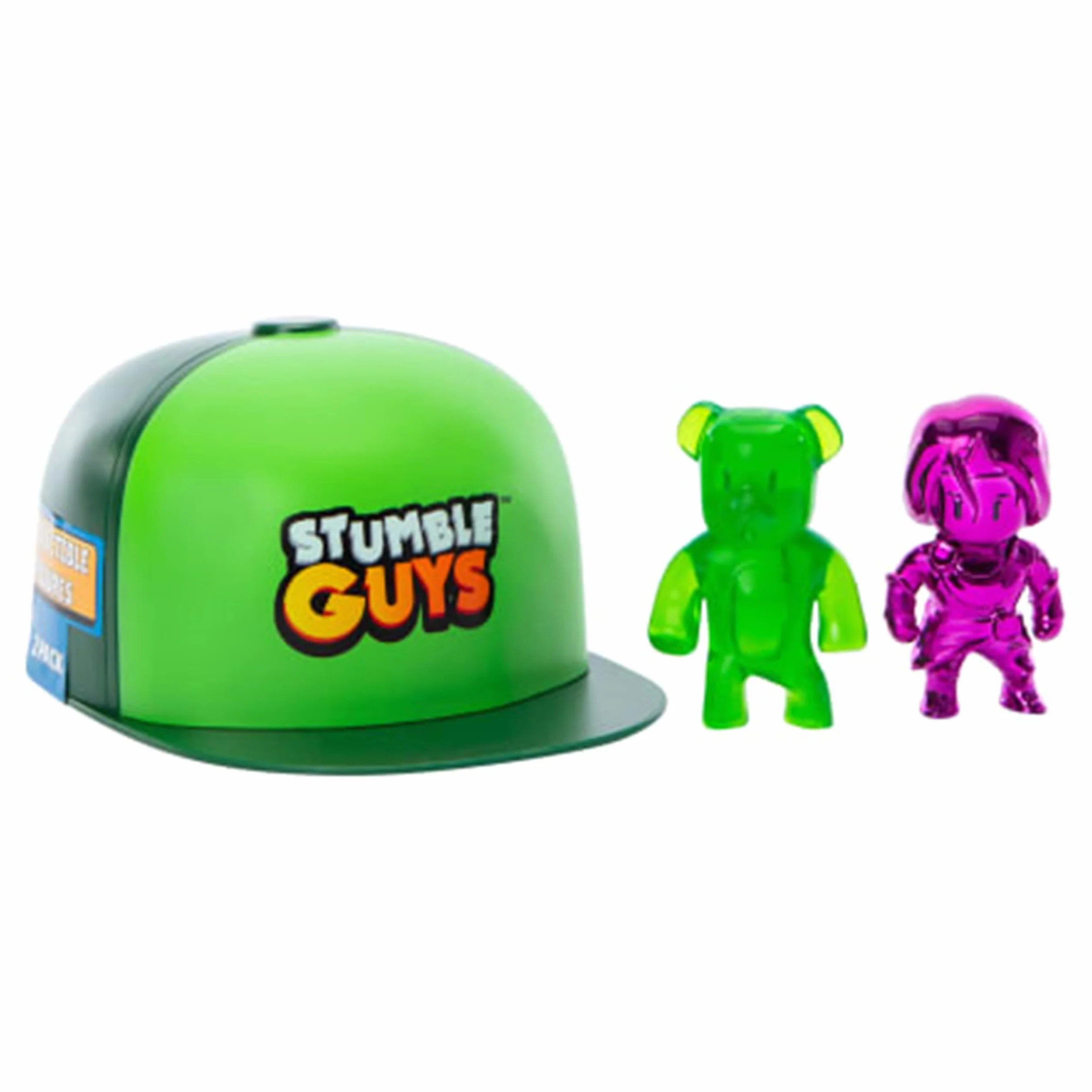 Bizak Stumble Guys Pack Gorra 2 Figuras Sorpresa 5 cm Articuladas Licencia Oficial