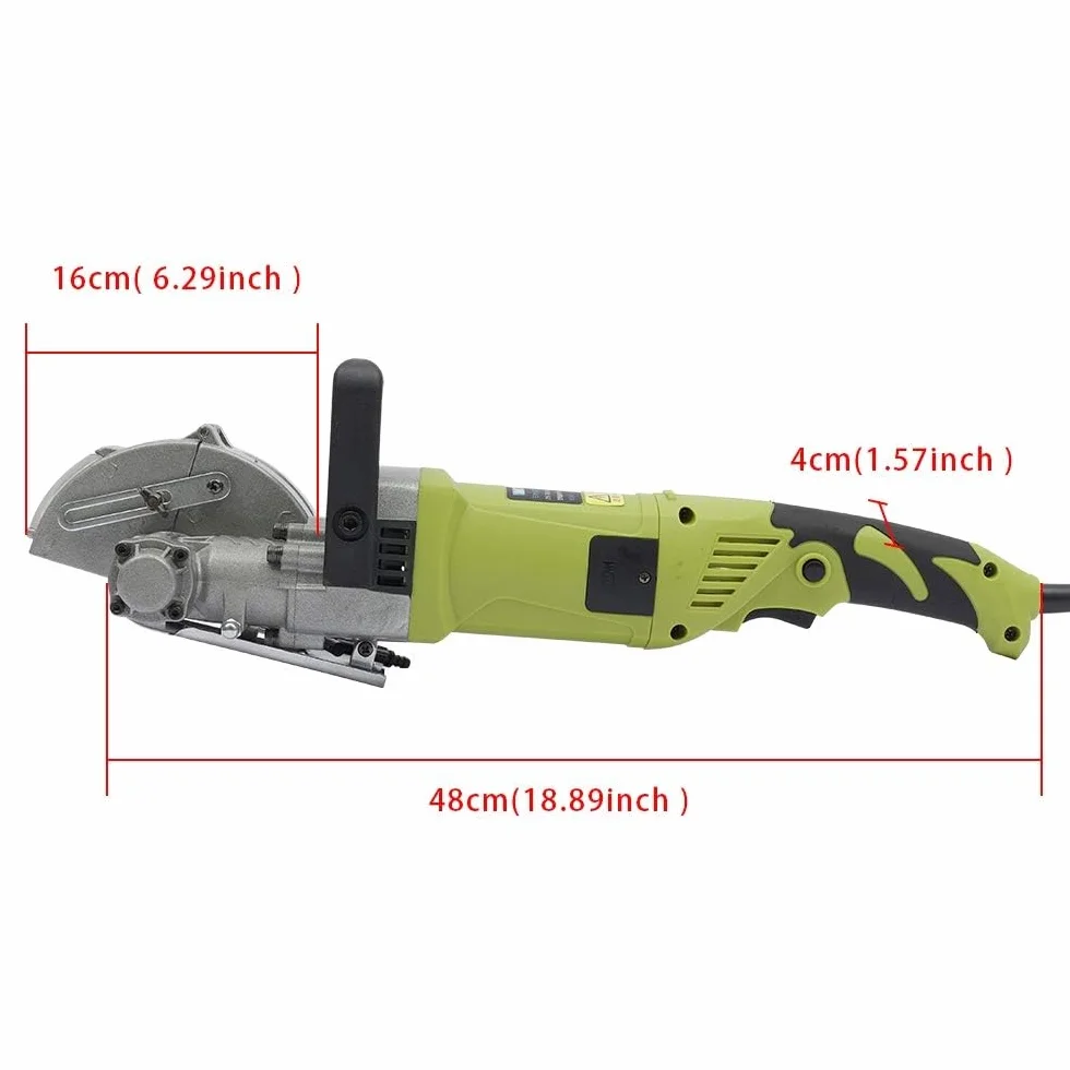 Fresadora eléctrica de pared 4000 W, Fresadora de Ranura Eléctrica 6500 rpm, Cortadora de Surco pared con 5 Hojas de Sierra, Ancho Ranura 33 mm