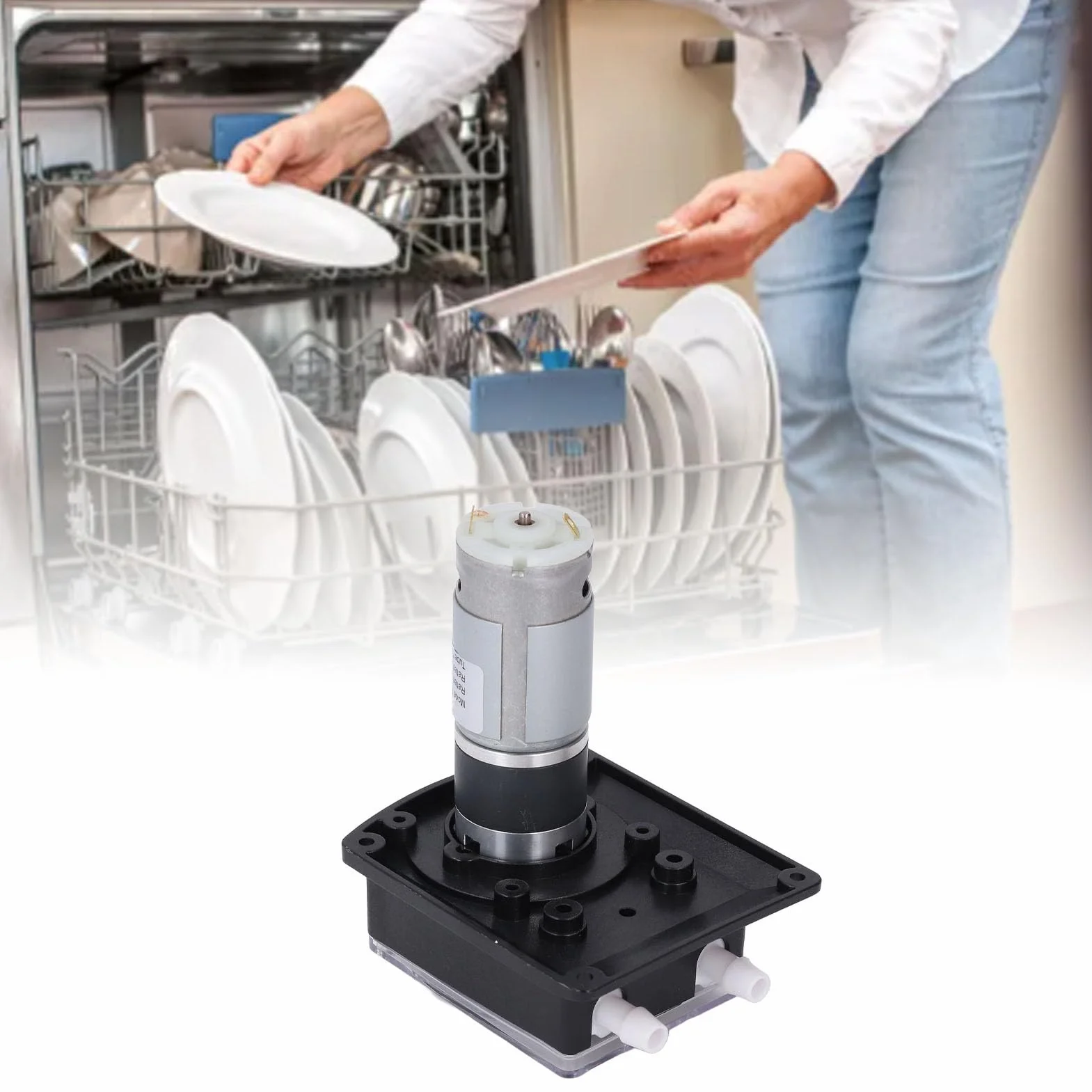Generic Bomba Peristáltica, Doble Cabezal con Manguera de Silicona Grado Alimenticio, 1500ml/min, Motor DC24V para Lavadora Analítica de Laboratorio
