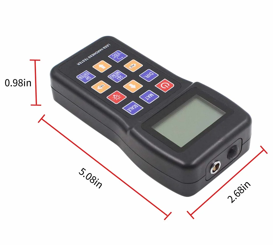 Medidor de dureza para metales, instrumento de durómetro portátil con sensor de 170 a 960 HLD, bloque de prueba de dispositivo de impacto para pruebas precisas de metales