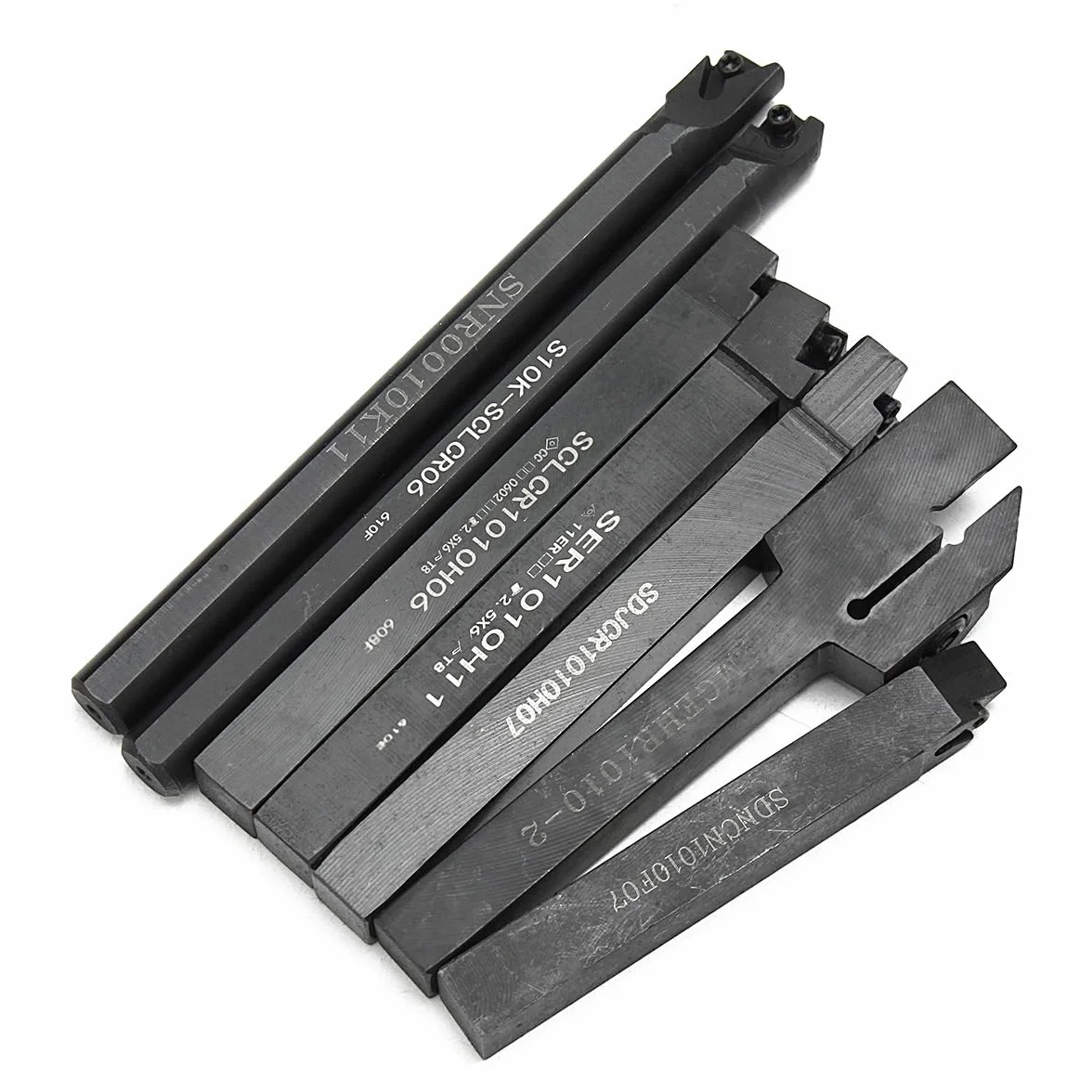 Maizoon Portaherramientas CNC CLCR Juego de 7 barras de mandrinar 10 mm + insertos carburo + llaves DZ17